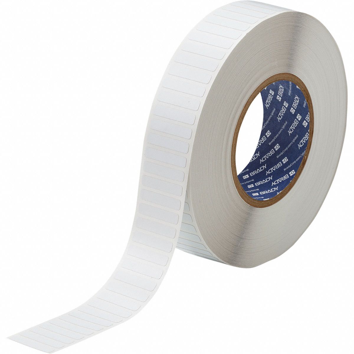 Pre-Cut Label Stock Roll: 1/4 in x 1 1/4 in, 1/4 in, Polyimide, White (Matte), -94°F to 572°F