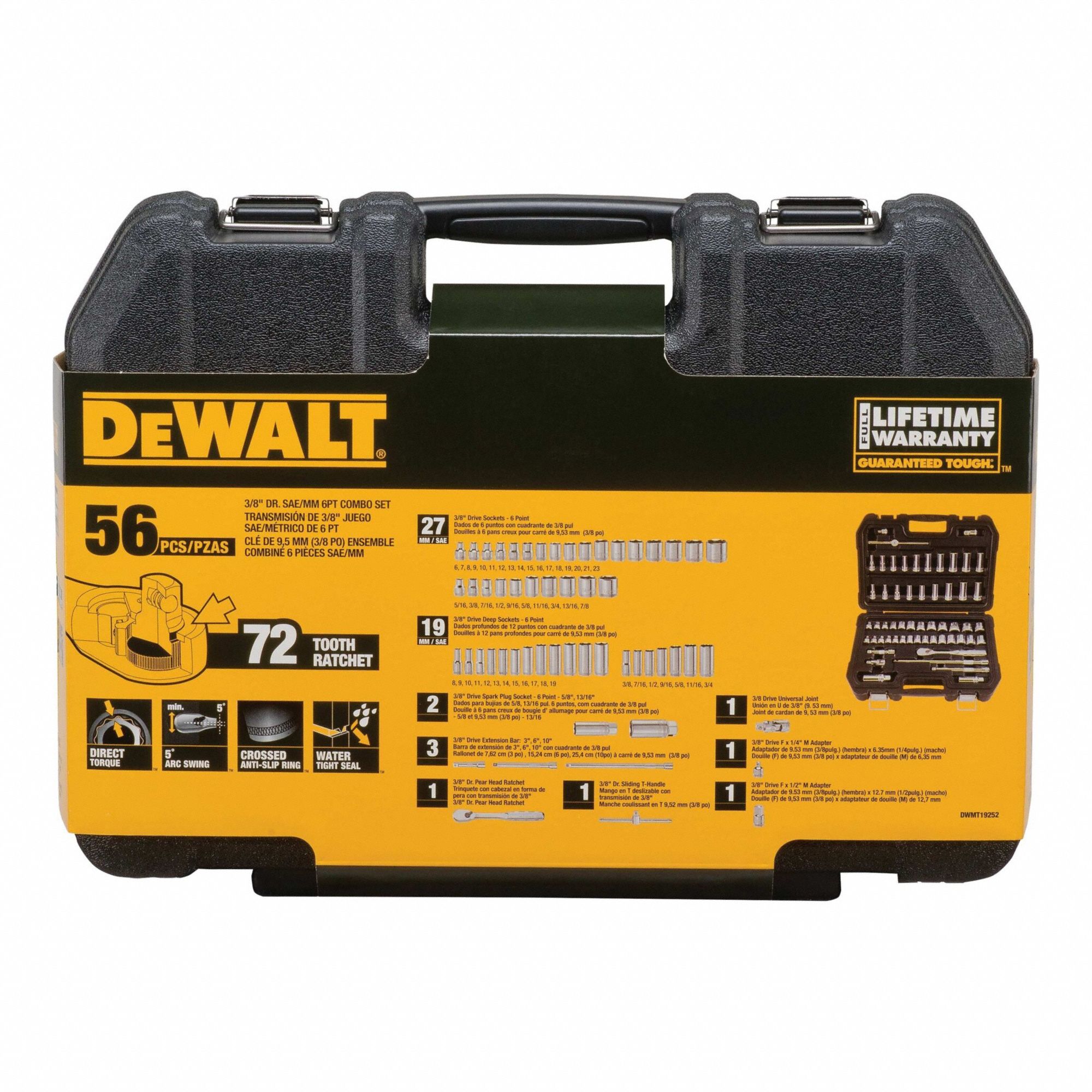 Socket Set Combination 3/8in Dr 56pcs