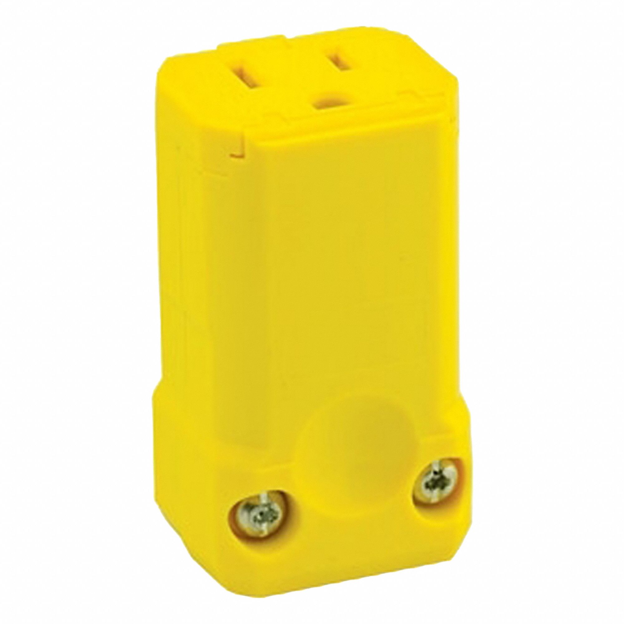 Straight Blade Connector: 5-15R, 15 A, 125V AC, 2 Poles, Yellow, Screw Terminals