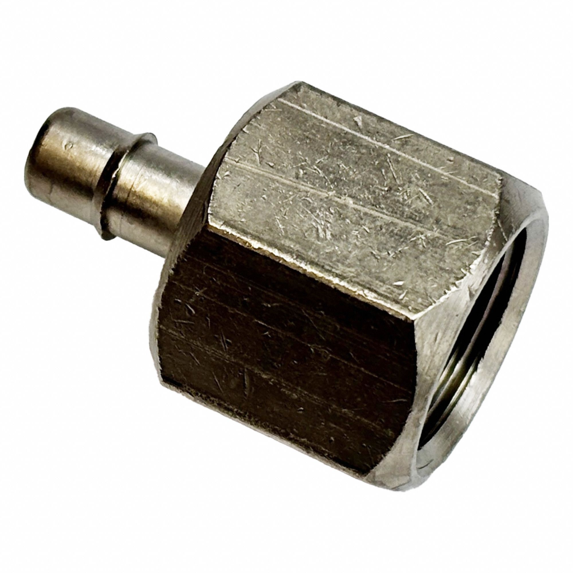 Mini Barb Fitting: 1/2 in Pipe x 1/2 in ID Size, FNPT x Tube, Brass