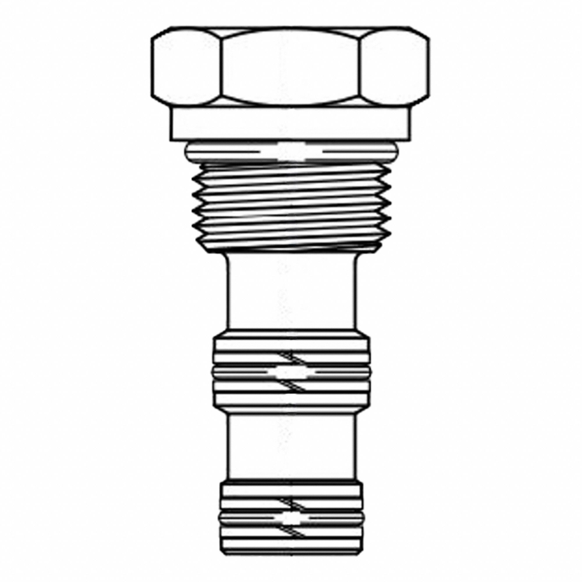 Hydraulic Cavity Plugs: Zinc-Coated Steel, Three-Way, 1_2_3 Blocks Ports, Buna-N