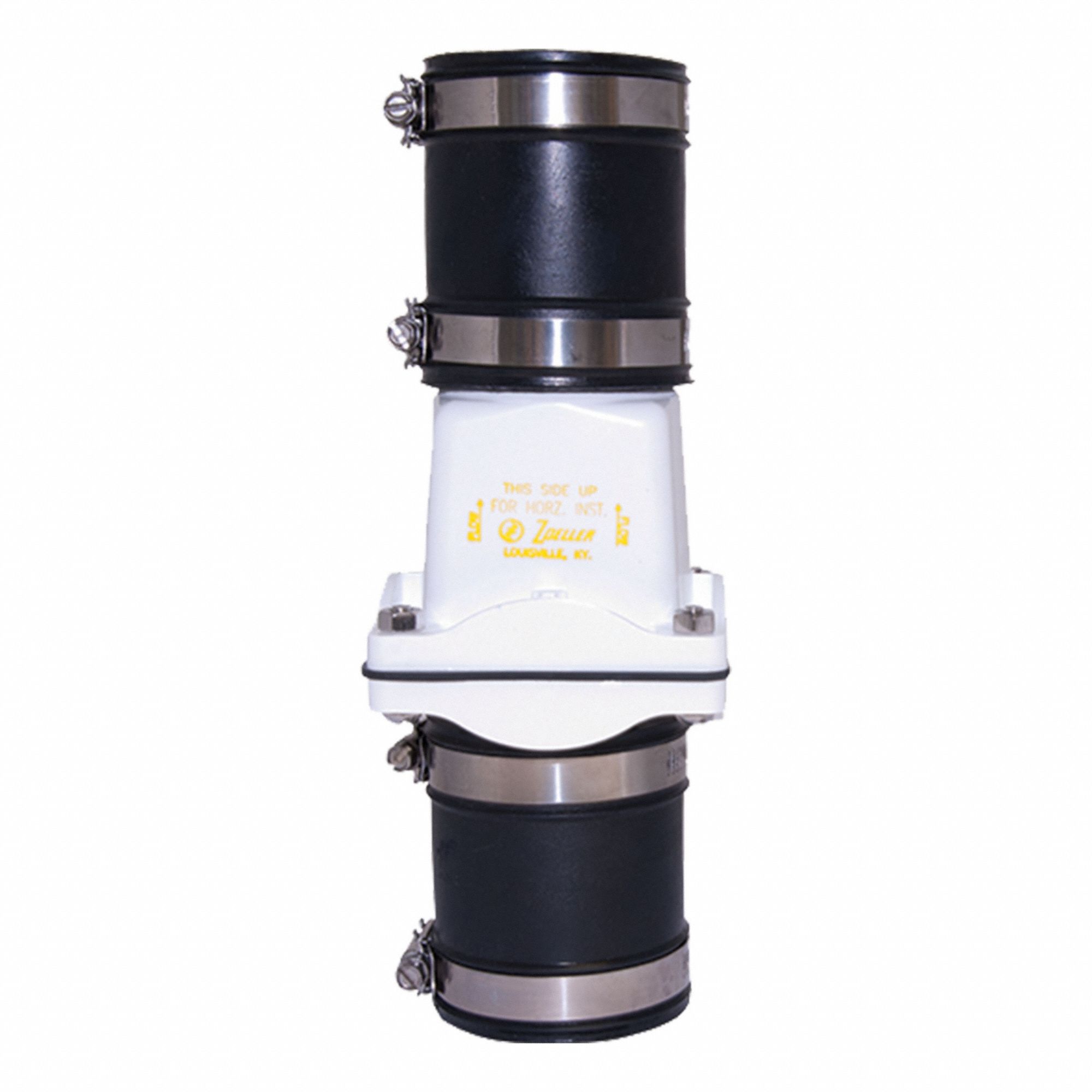 Full Flow Check Valve: Swing, Inline Valve Body, 2 in Pipe Size, For Pumps Media, PVC, Clamp