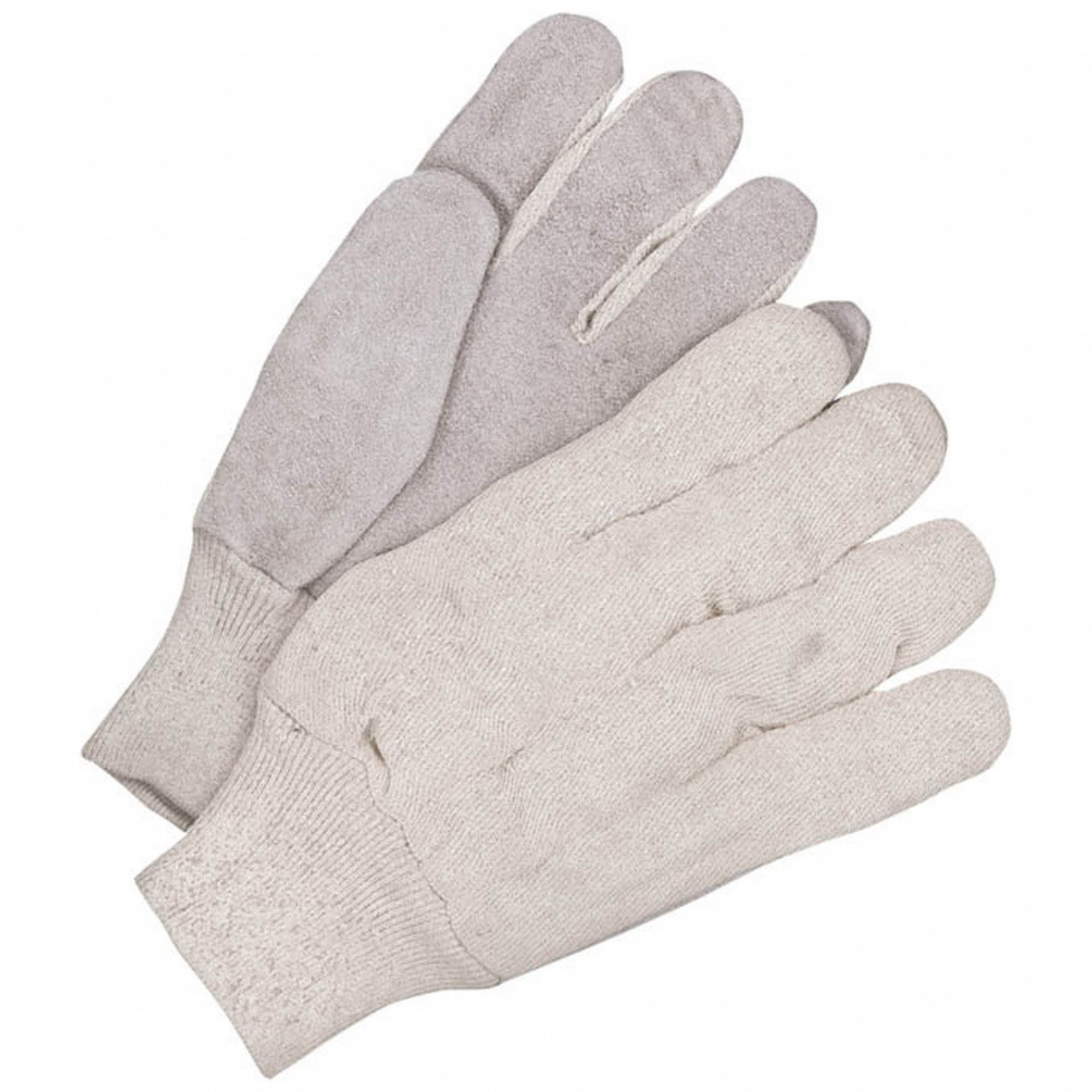 FITTERS GLOVE, CLUTE CUT, STRAIGHT THUMB, ABRASION RESIST, WHITE, LEATHER/COTTON, PR