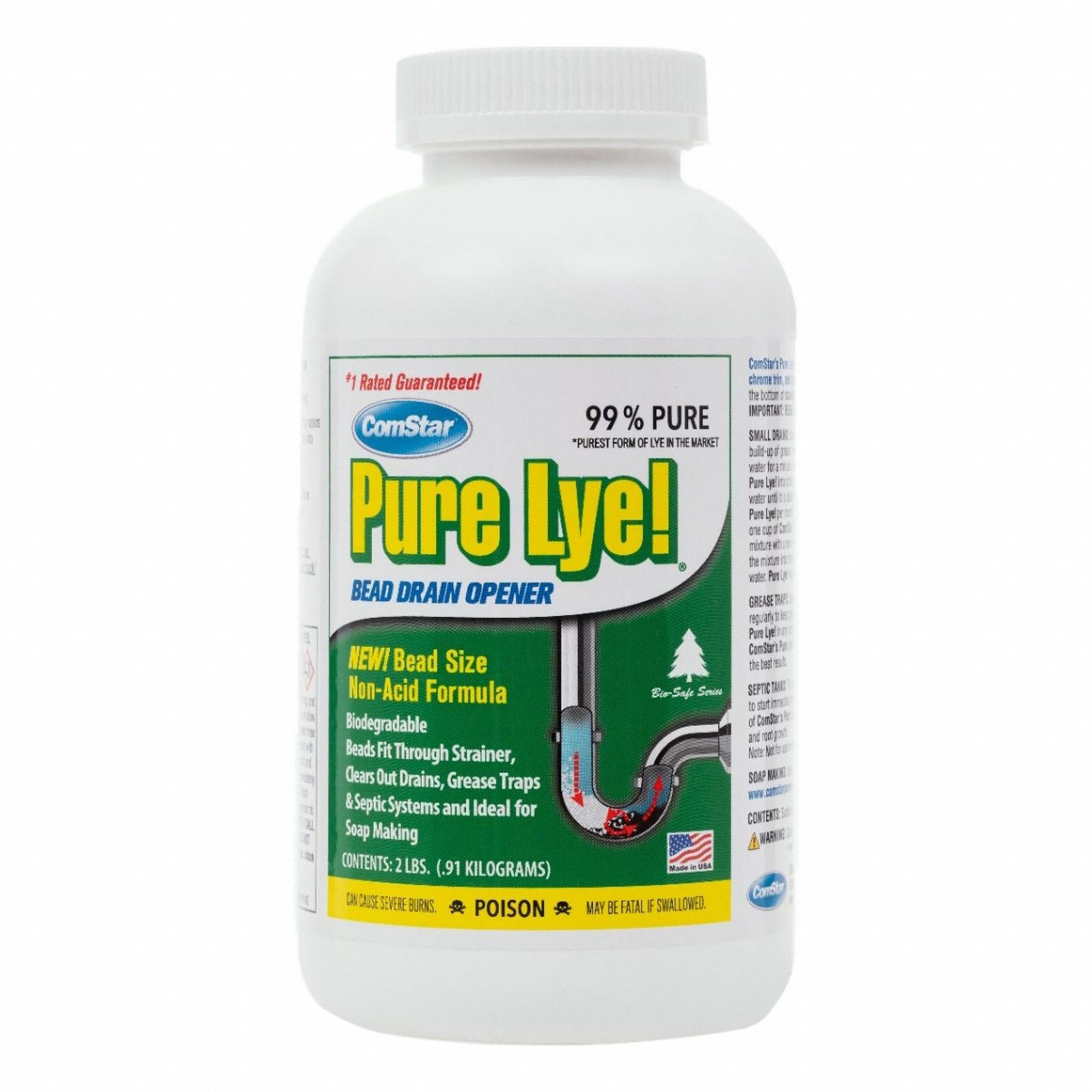 Drain Opener: Bottle, 2 lb, Beads, Unscented