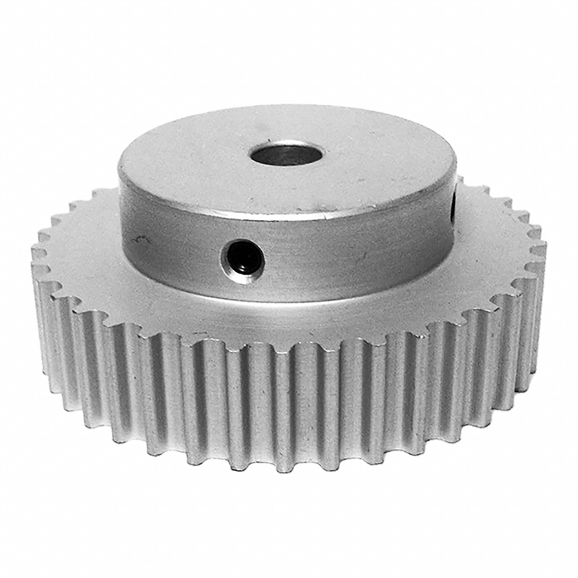 DAYTON Timing Pulley: Curvilinear, Fixed, For HTD Timing Belt Section, For 9 mm Belt Wd, 62 Teeth (MPN 62-5M09M6A12). Key specifications — Brand: DAYTON; Finish: Clear Anodized; For Belt Series: Powerhouse®.