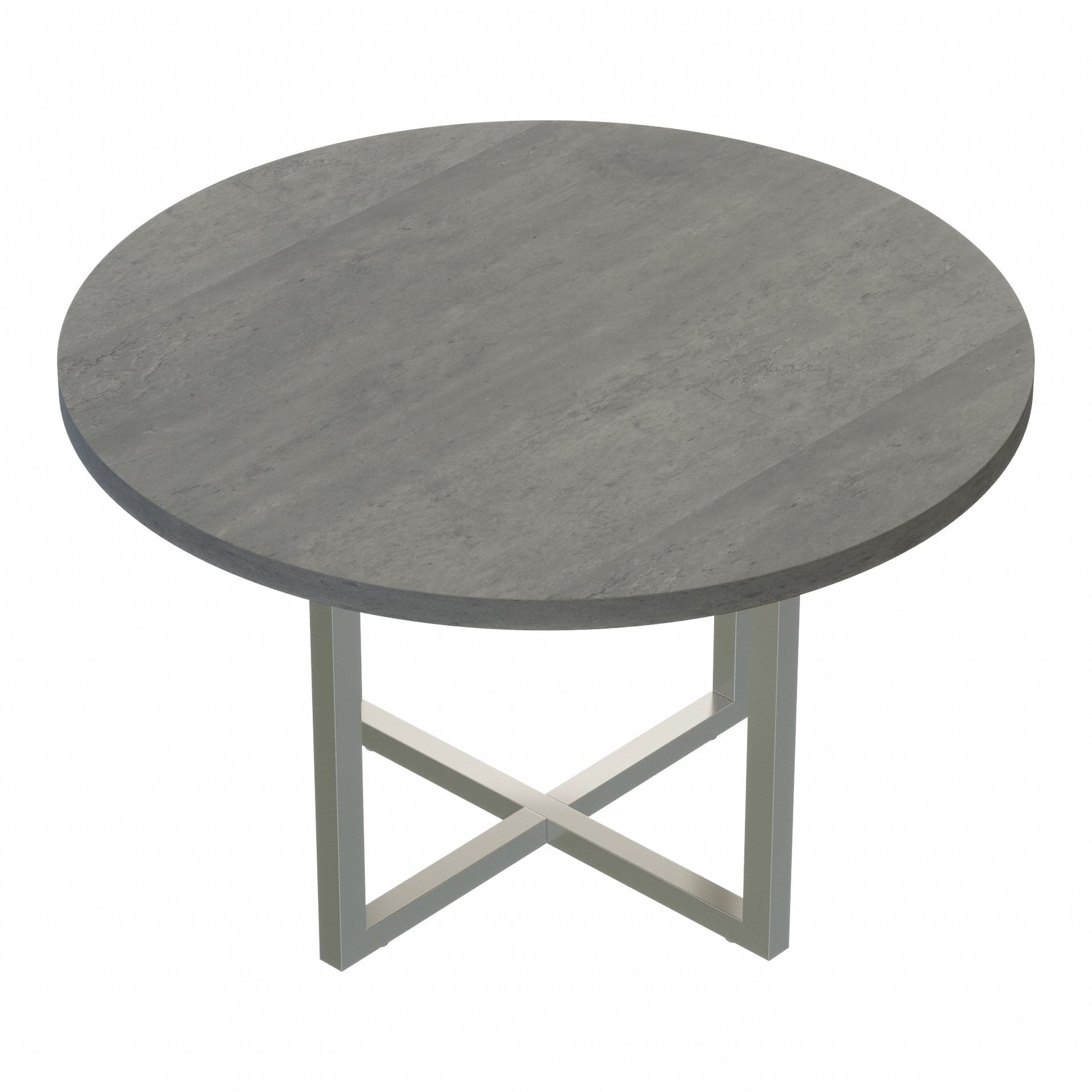 Conference Table: Circle, Fiberboard, Stone Gray, 29 1/2 in Overall Ht, 42 in Overall Dia