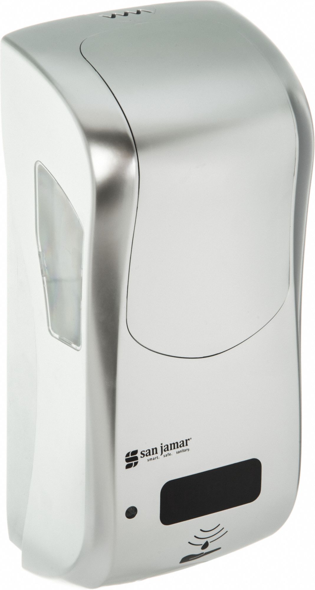 Soap/Sanitizer/Lotion Dispenser: Auto, Liquid, Silver, High Gloss, Rely Hybrid