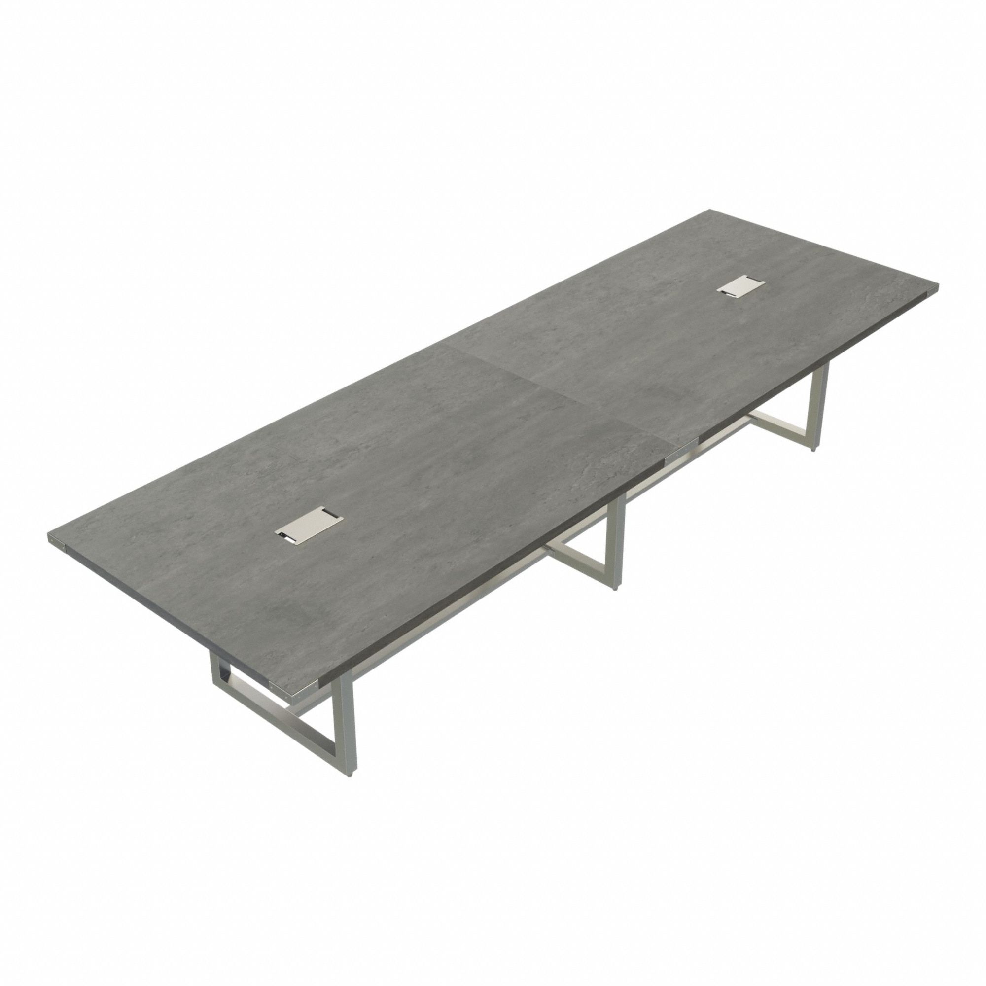 Conference Table: Rectangle, Fiberboard, Stone Gray, 47 1/4 in Overall Lg, 144 in Overall Wd