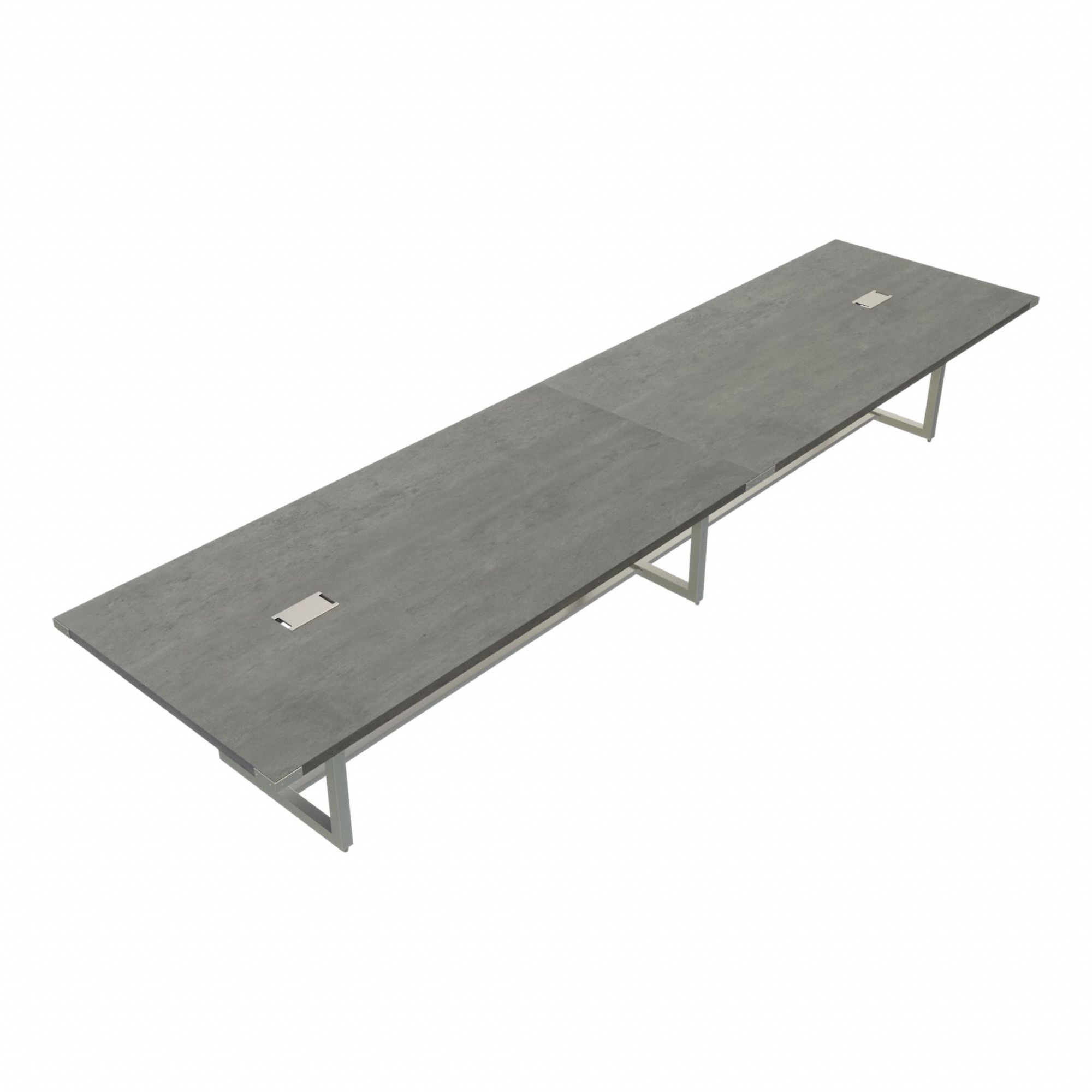 Conference Table: Rectangle, Fiberboard, Stone Gray, 47 1/4 in Overall Lg, 192 in Overall Wd