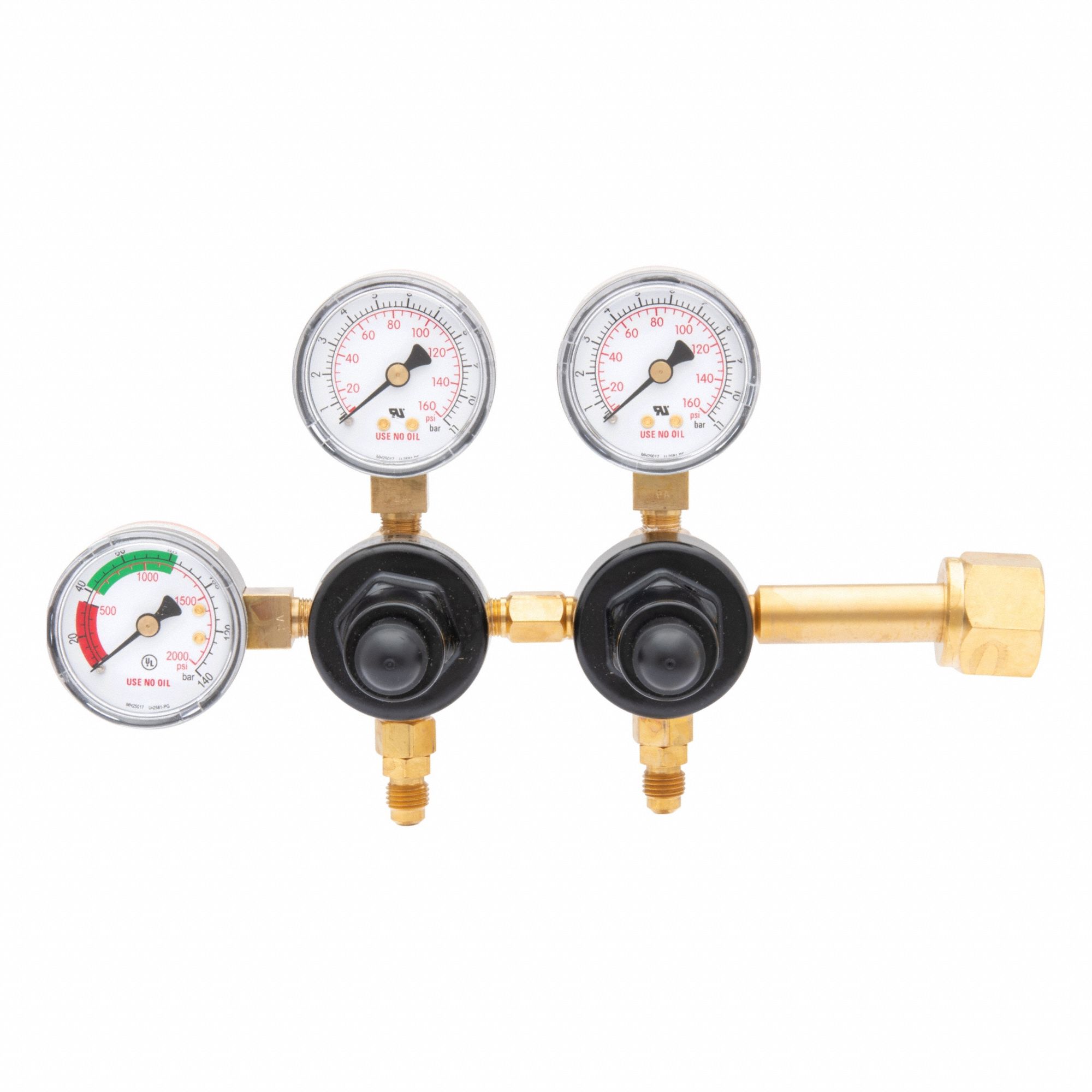 Beverage Gas Regulator: For Soda Beverage, For Carbon Dioxide Gas, 2 Regulators, 2 Outlets