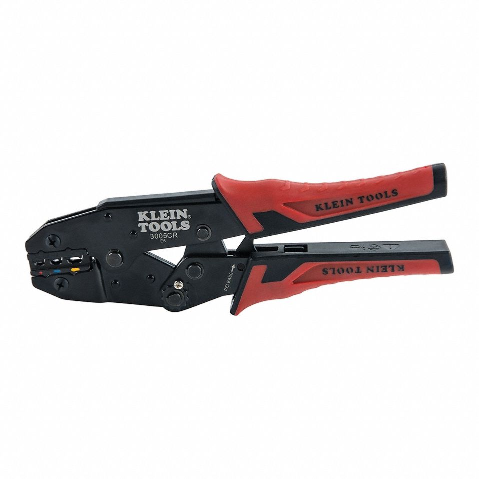 RATCHET WIRE CRIMPER,9 IN L,STEEL