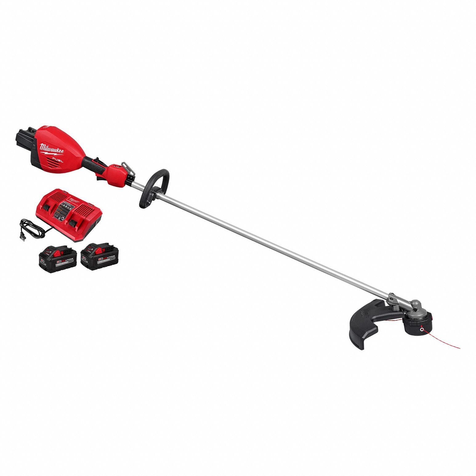 BATTERY-POWERED STRING TRIMMER KIT, 15 IN TO 17 IN CUTTING W, STRAIGHT SHAFT, 8.0 AH