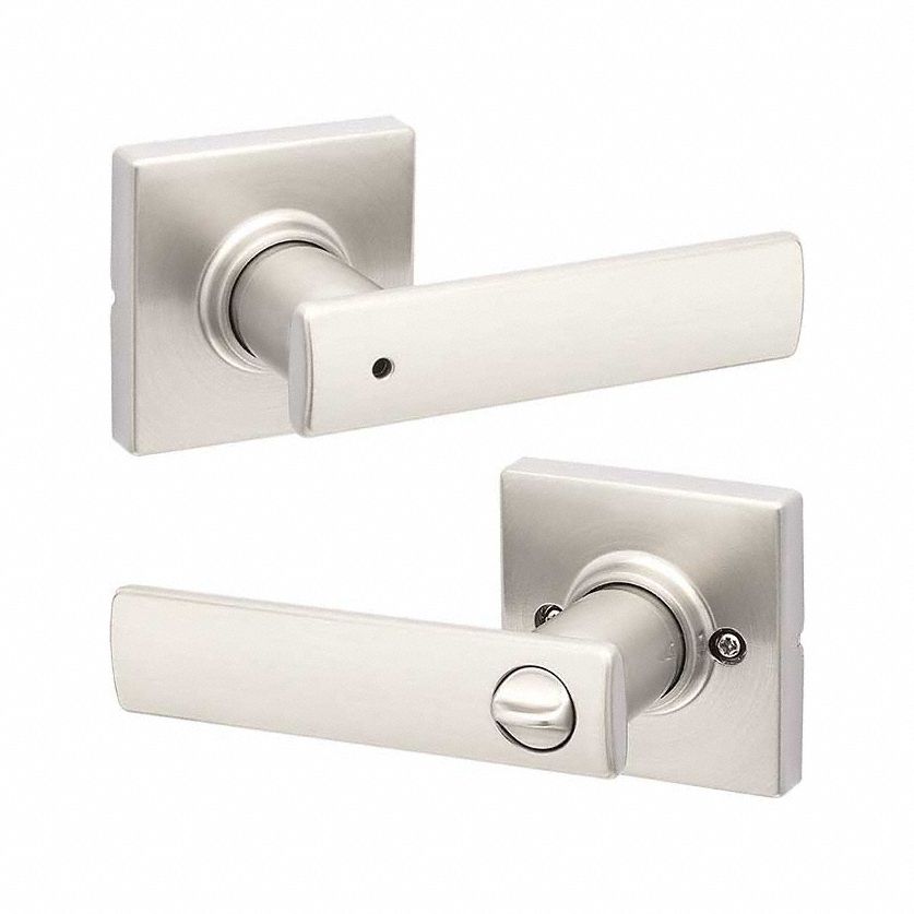 Door Lever Lockset: Privacy Lever Locksets, Nickel, ADA Compliant