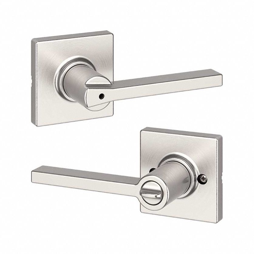 Door Lever Lockset: Privacy Lever Locksets, Nickel, ADA Compliant