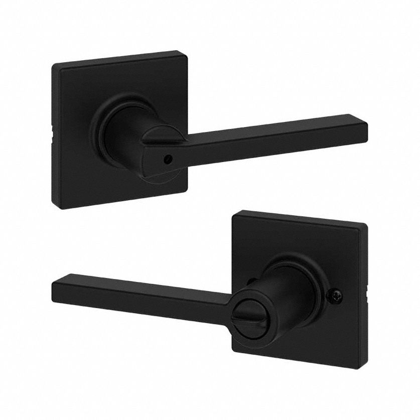 Door Lever Lockset: Privacy Lever Locksets, Black, ADA Compliant