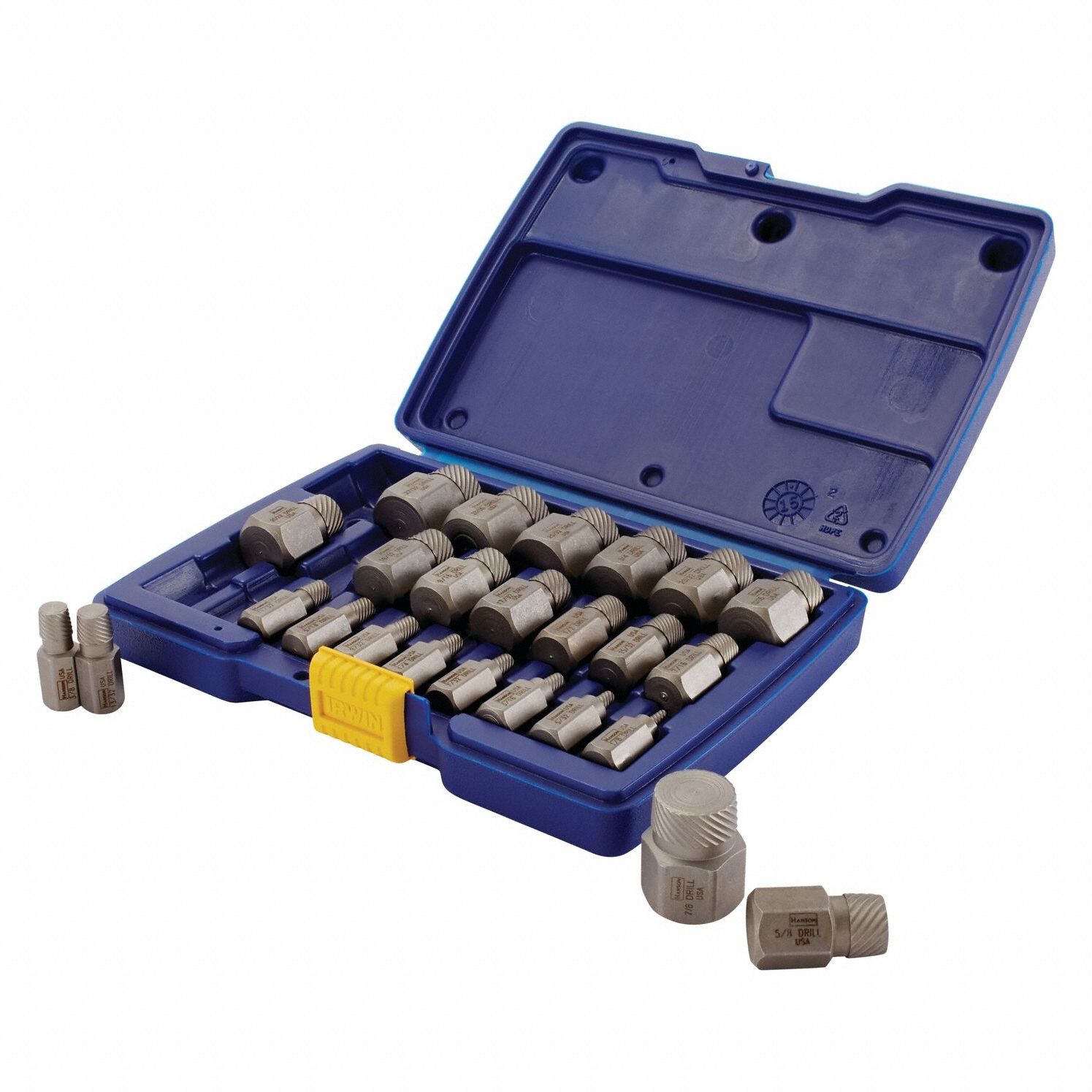 SCREW EXTRACTOR SET, 25-PC SET, CARBON STEEL