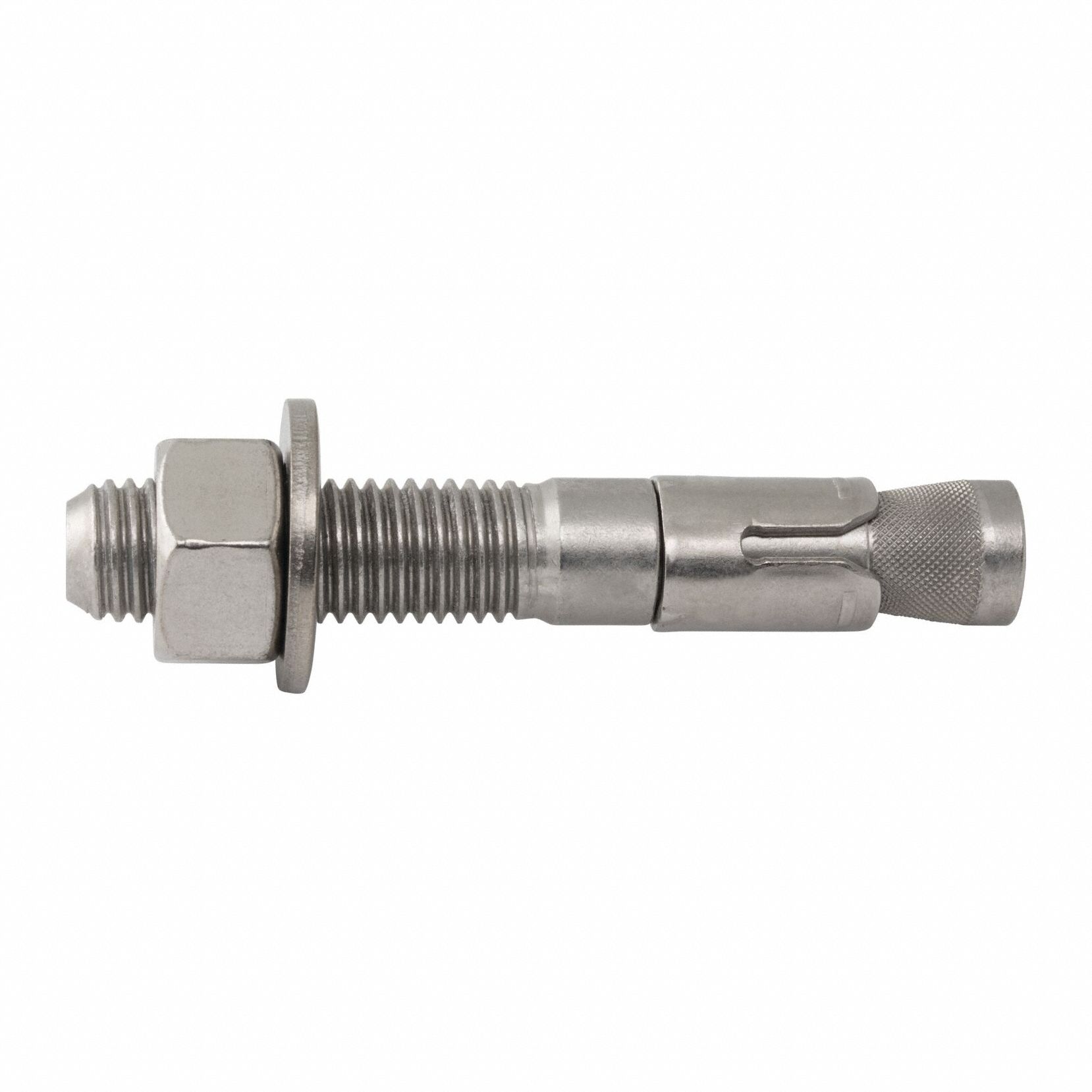 Sleeve Anchor: 4 3/4 in Overall Lg, 3/4 in Dia, 3/4"-10 Thread Size, Stainless Steel, 20 PK