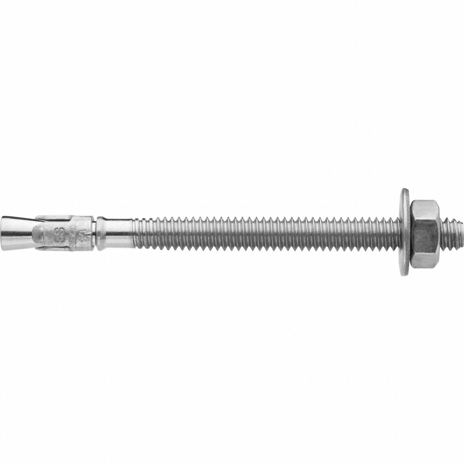 Sleeve Anchor: 10 in Overall Lg, 3/4 in Dia, 3/4"-10 Thread Size, Stainless Steel, Hex, 10 PK