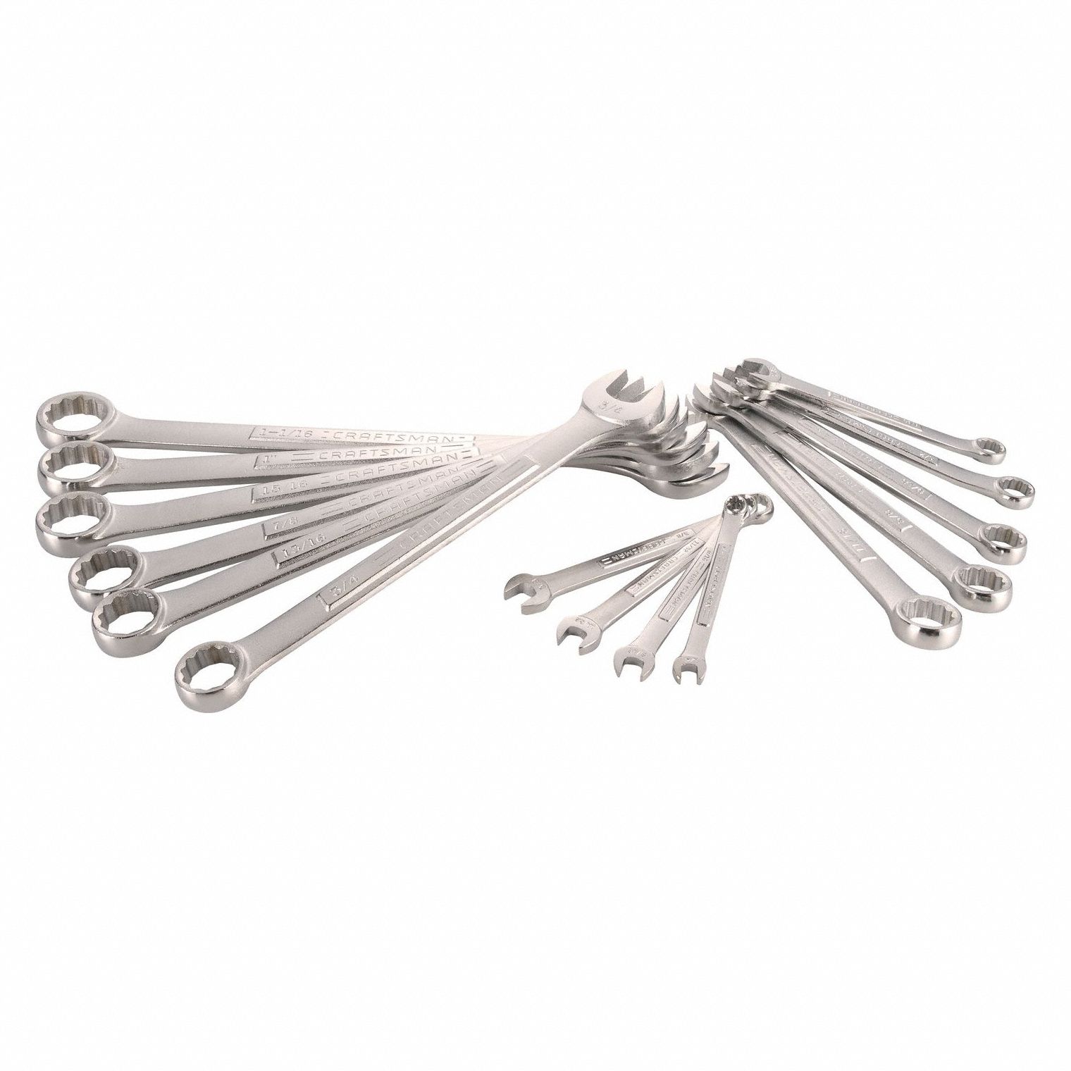 Combination Wrench Set, SAE, 15 Tools