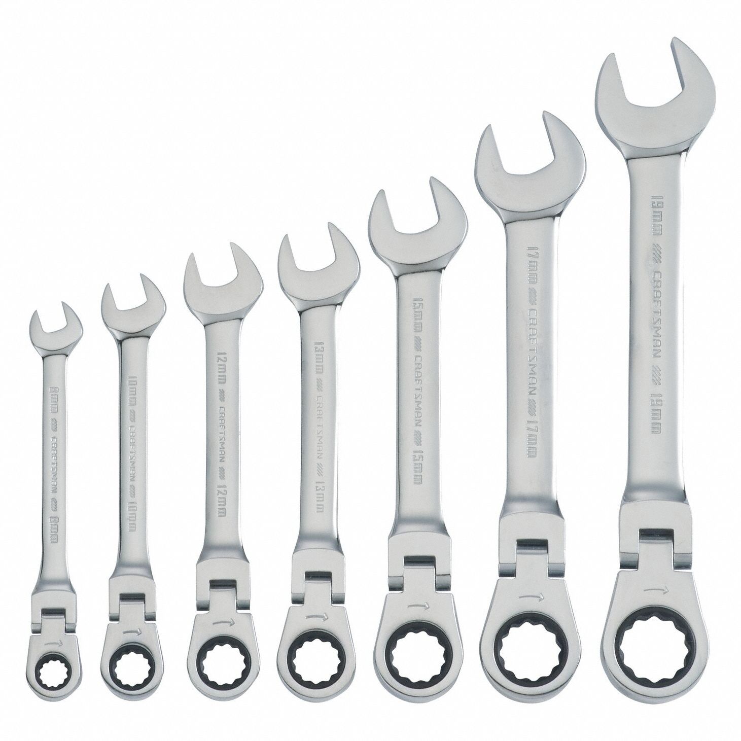 Combination Wrench Set, 12 Points, Chrome