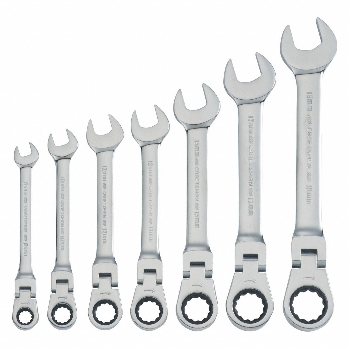 CRAFTSMAN, Steel, Chrome, Combination Wrench Set - 380KW4|CMMT87009 ...