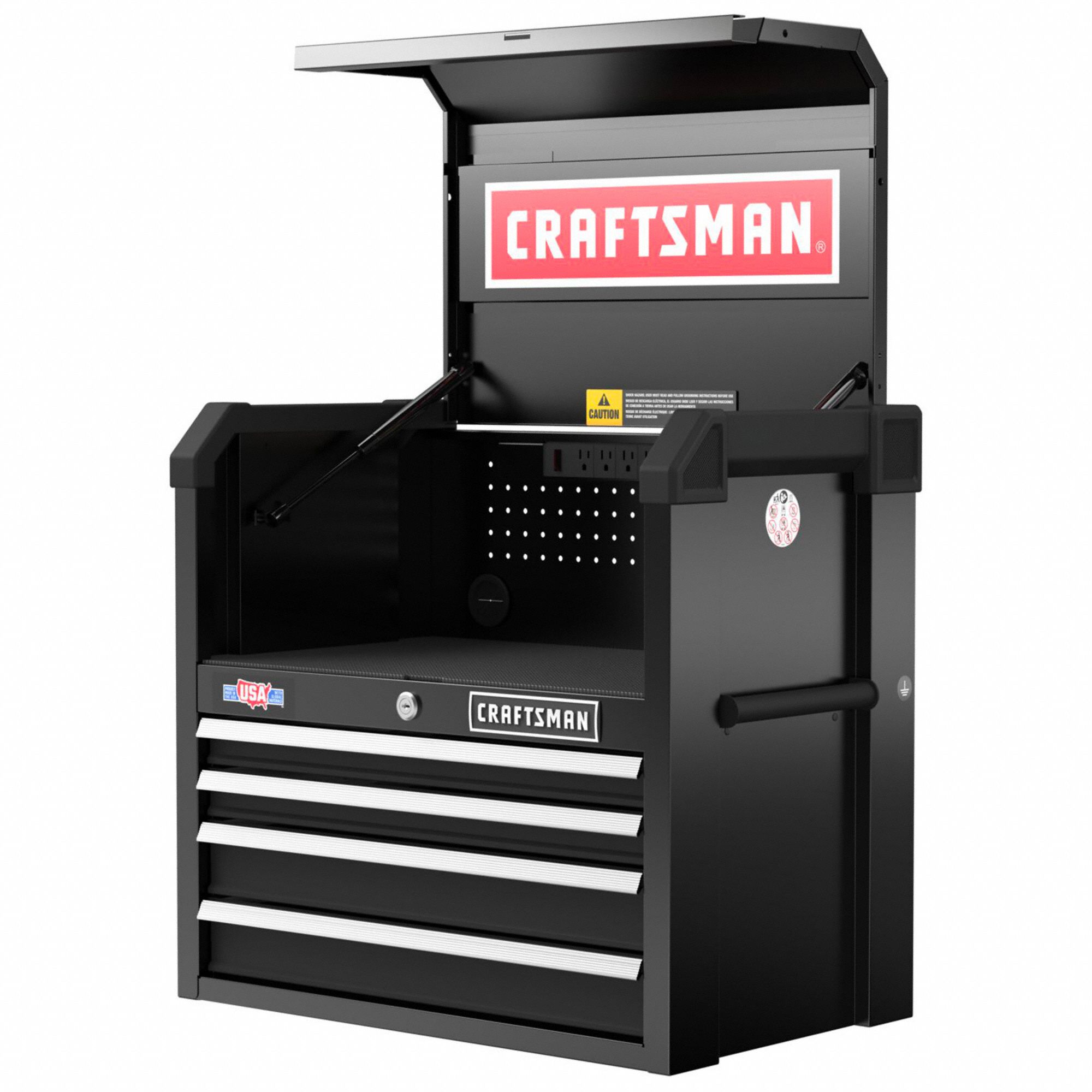 CRAFTSMAN, Gloss Black, 26 in W x 16 in D x 24 1/2 in H, Chest - 797FJ4 ...