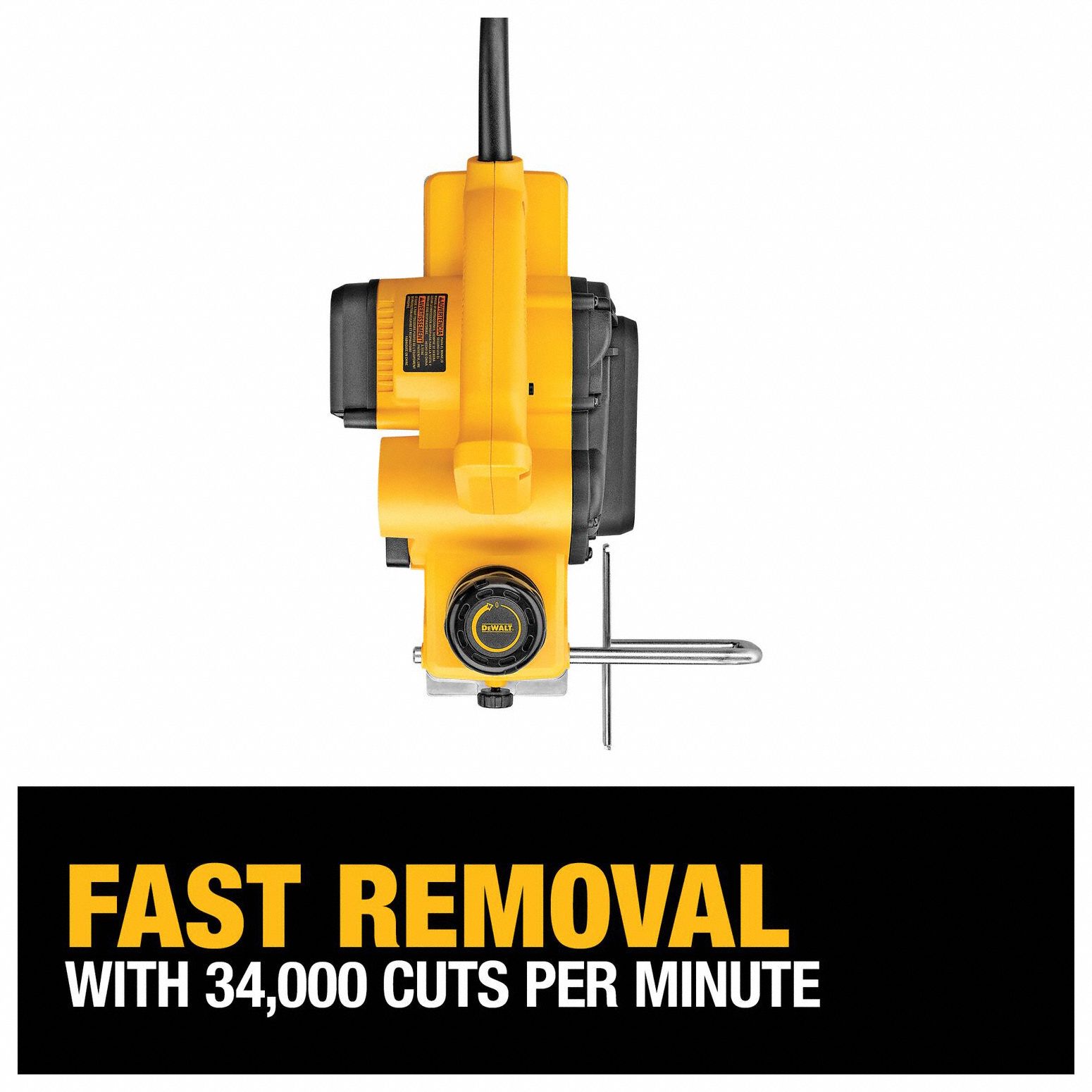 DEWALT Corded Hand Planer Kit Flat, 120V AC, 5.5 A, 3 1/4 in Blade Wd