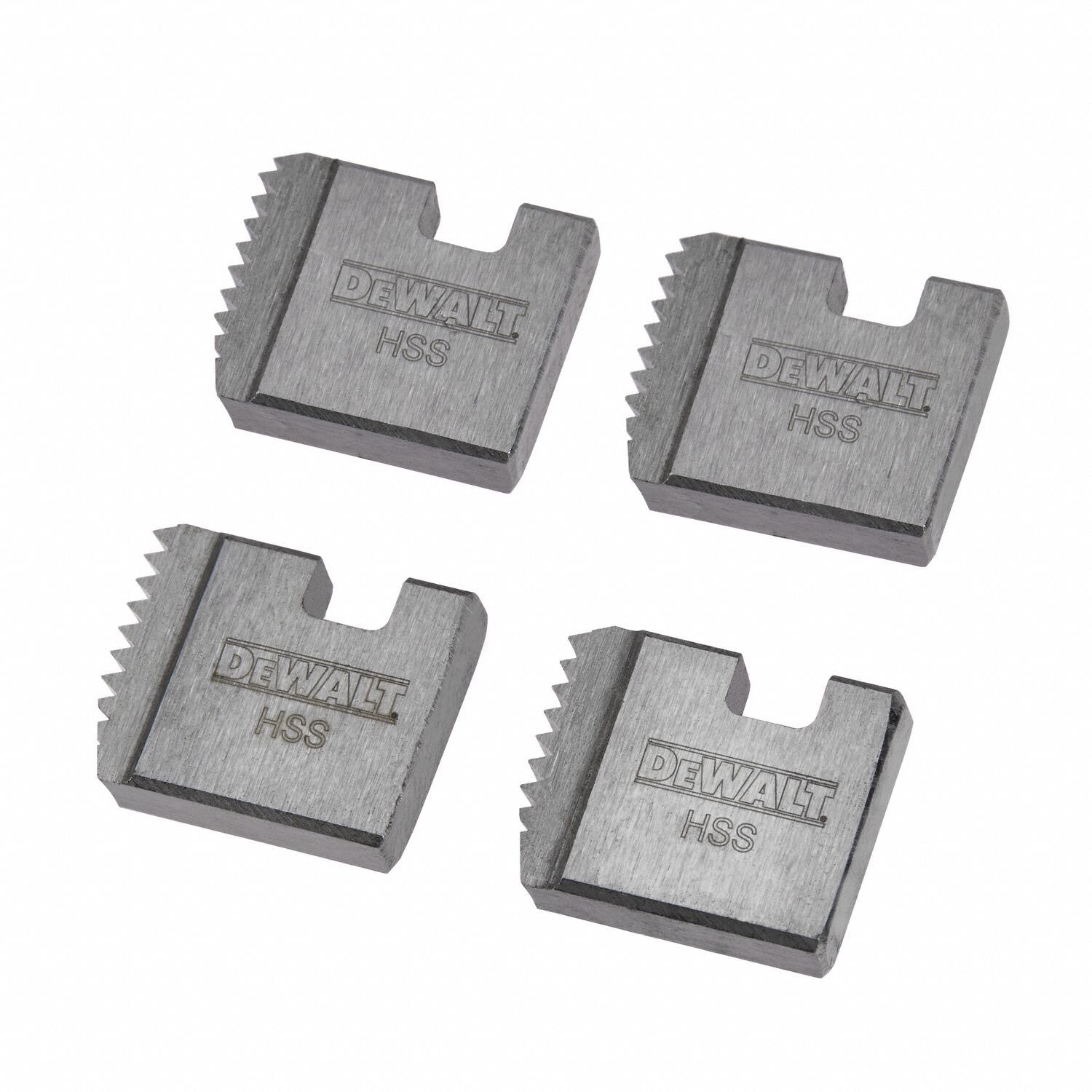 Threading Machine Die Head Set: For DEWALT Handheld Heads, 1/2 in Pipe, Stainless Steel, NPT