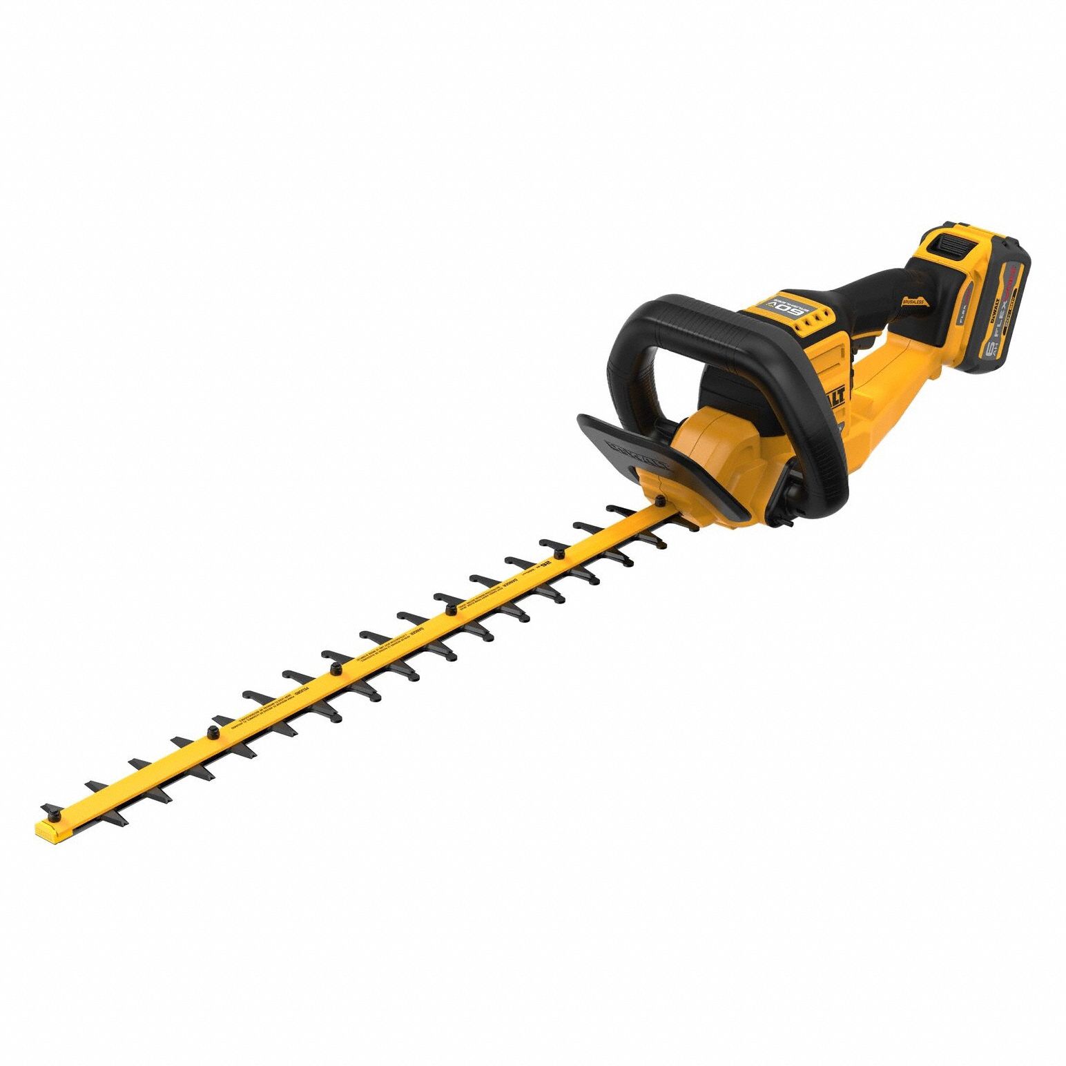 Battery-Powered Hedge Trimmer Kit: FLEXVOLT® Platform, 1 1/4 in Cutting Wd, 26 in Blade Lg