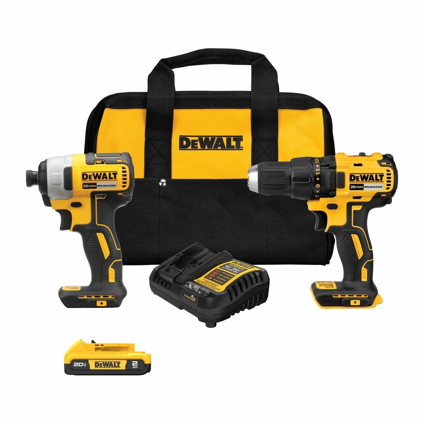 Cordless Tool Combination Kit: 2 Tools, Drill/Driver/Screwdriver, 20 V DC Volt, 20V MAX*