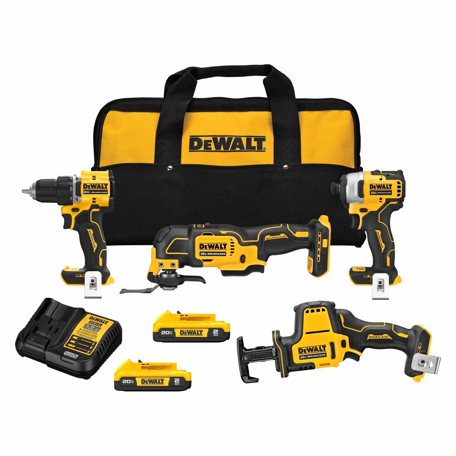 DEWALT, 20 V Volt, 4 Tools, Combo Kit - 812F03|DCK486D2 - Grainger