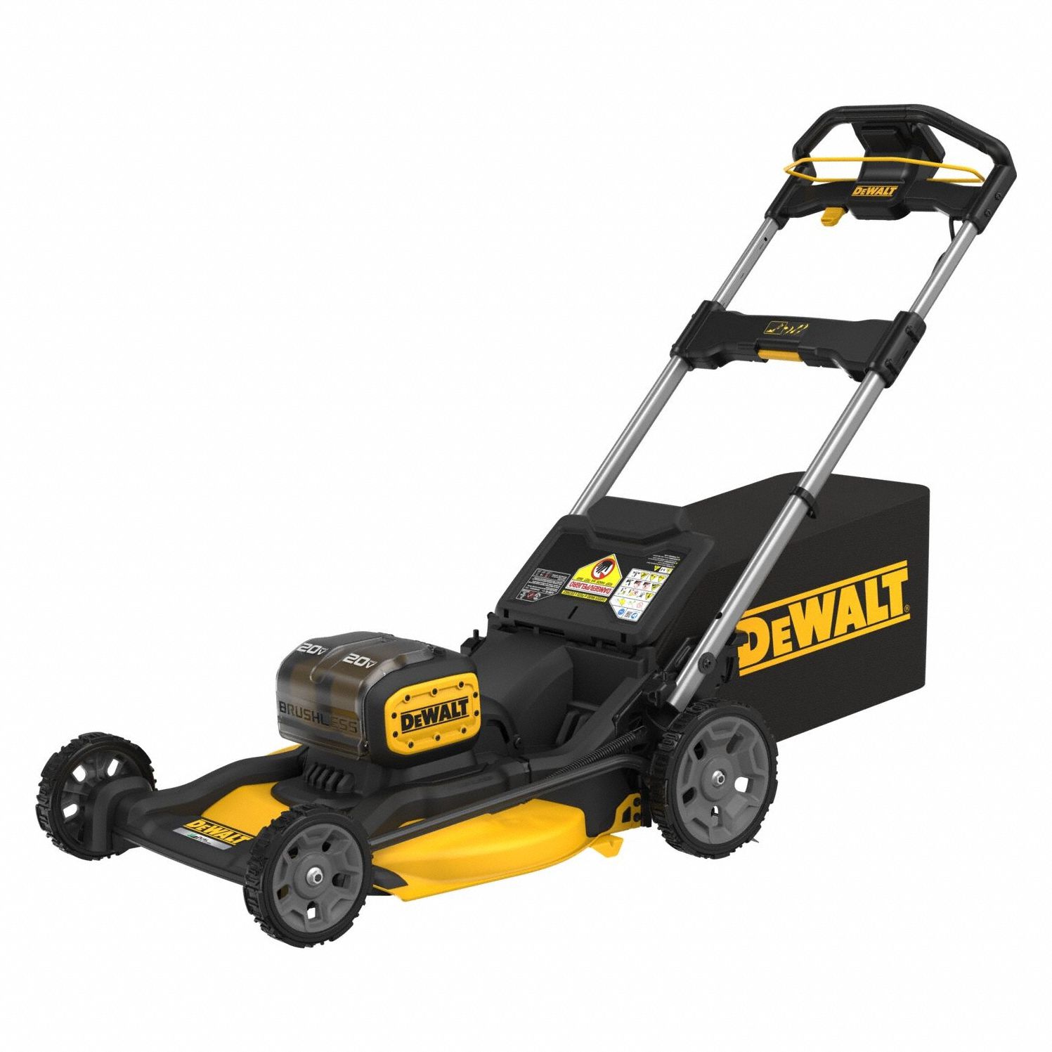 Battery-Powered Lawn Mower Kit: Push, 21 1/2 in Cutting Wd, Bag/Mulch/Side Discharge Location