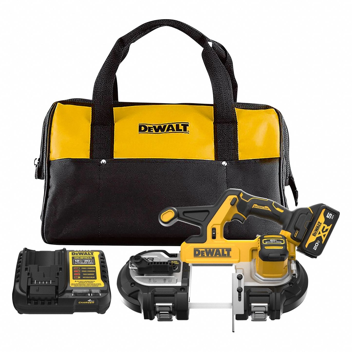 Band Saw: 1 Battery, 1 Charger, 35 3/8 in Blade Lg, 3 3/8 in Cutting Lg - Max, Brushless