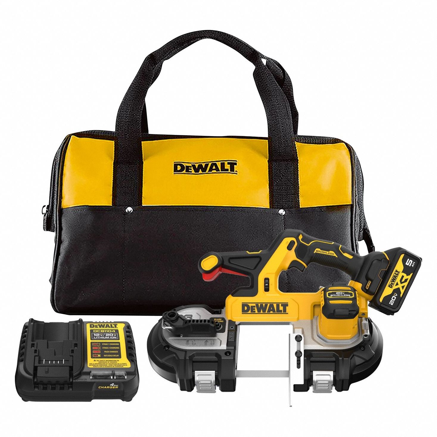 Band Saw: 1 Battery, 1 Charger, 35 3/8 in Blade Lg, 3 3/8 in Cutting Lg - Max, Brushless