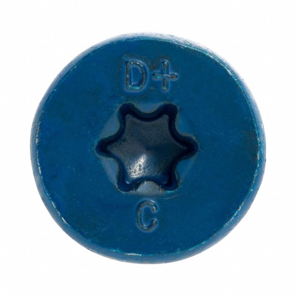 Screw Anchor: 2 3/4 in Overall Lg, 1/4 in Dia, Steel, Blue Phosphate, Torx, Flat, Steel