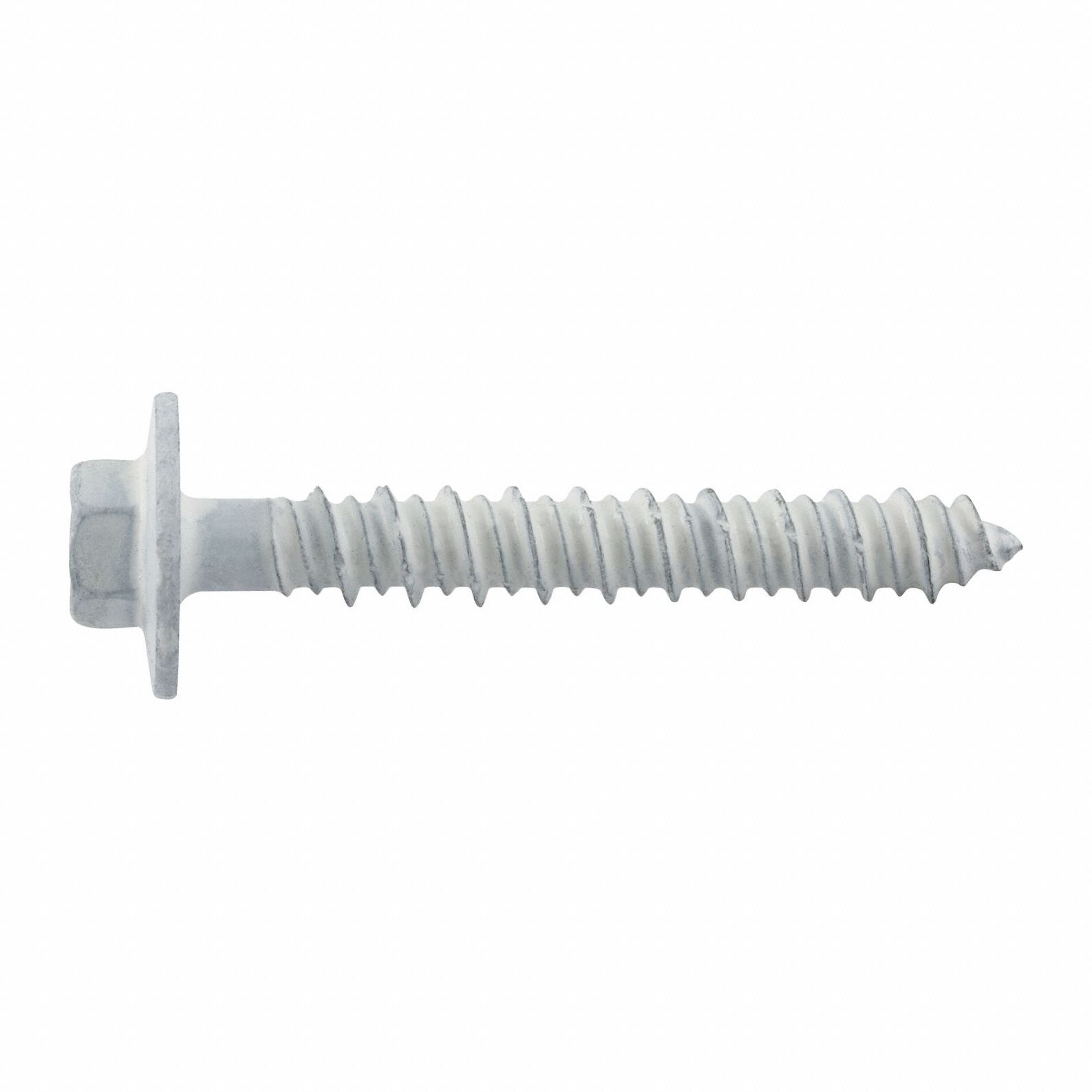 Screw Anchor: 1 1/4 in Overall Lg, 3/16 in Dia, Steel, Stalgard®, Hex, Hex, Steel, 2, 000 PK