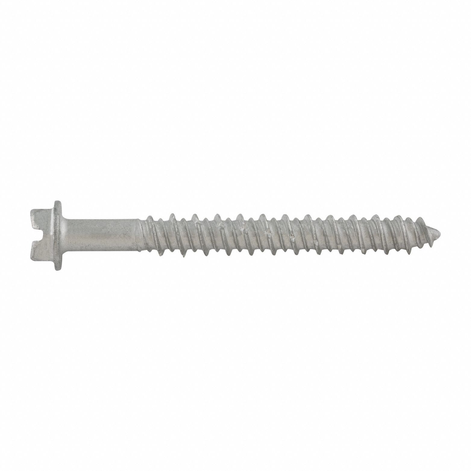 Screw Anchor: 1 1/4 in Overall Lg, 3/16 in Dia, Steel, Stalgard®, Hex, Hex, Steel, 2, 500 PK