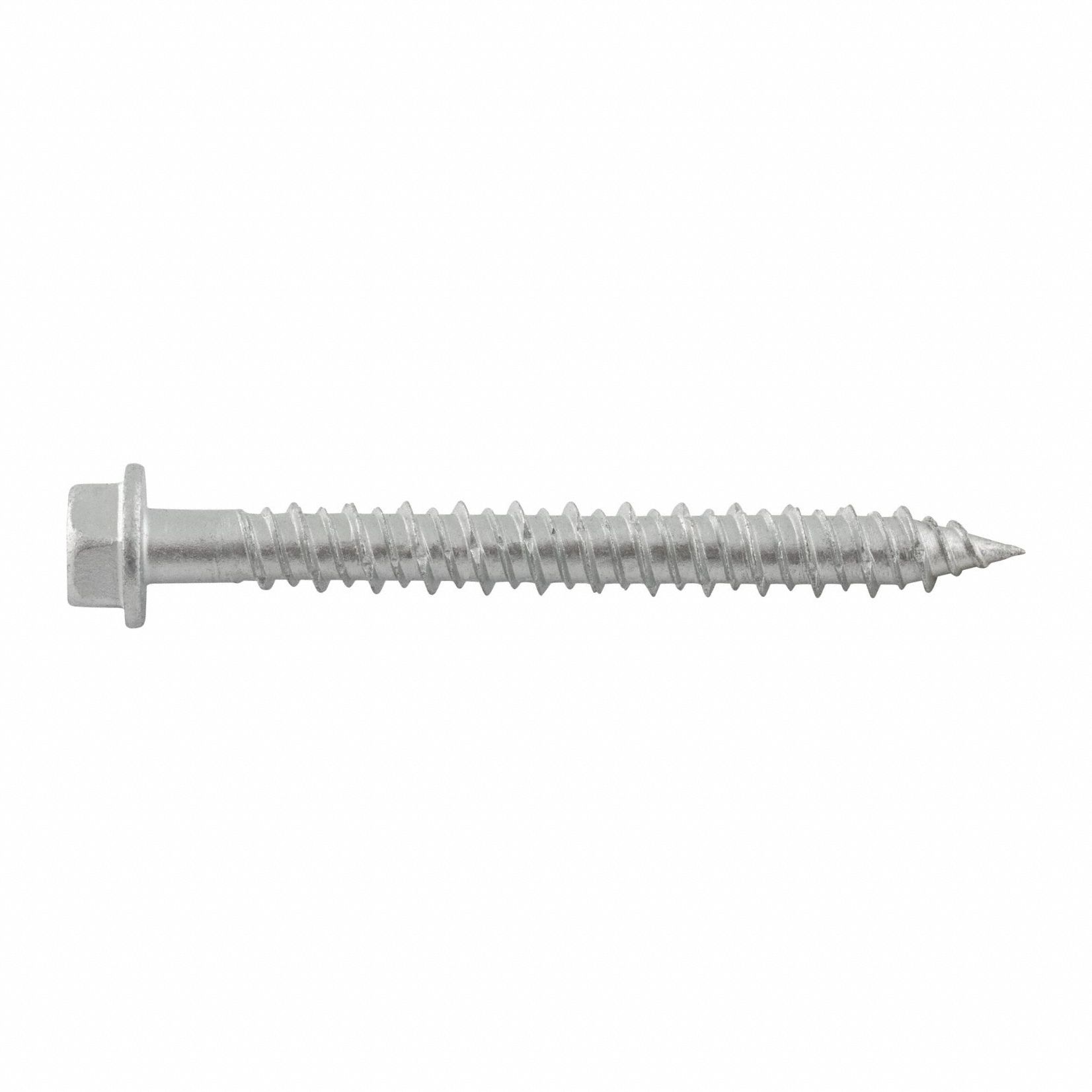 Screw Anchor: 1 1/4 in Overall Lg, 3/16 in Dia, Stainless Steel, Stalgard®, Hex, Hex, 50 PK