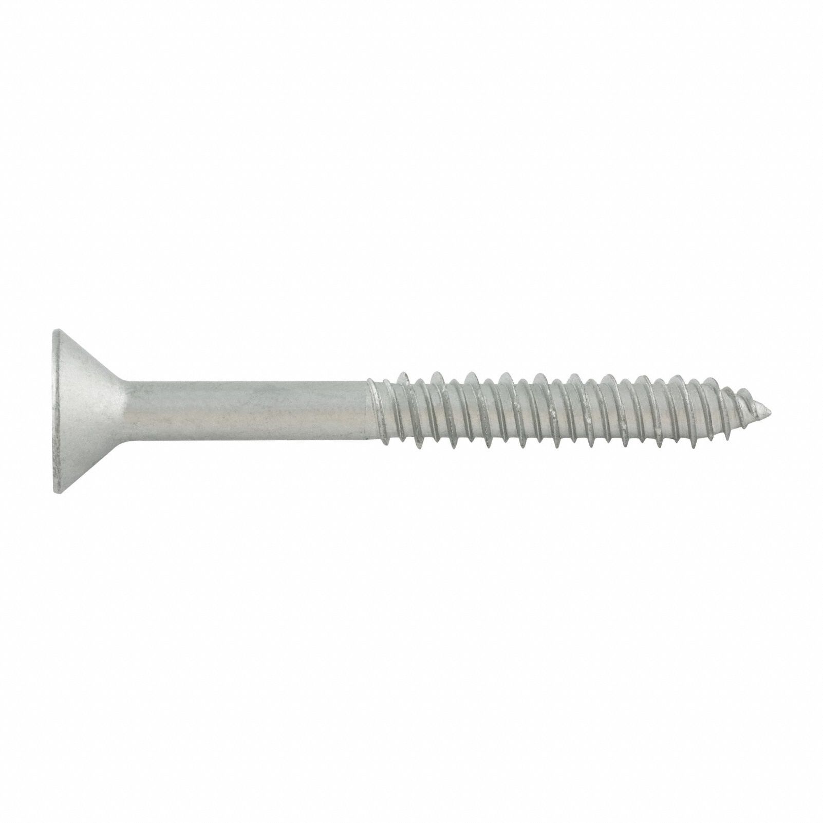 Screw Anchor: 3 in Overall Lg, 1/4 in Dia, Steel, Stalgard®, Phillips, Flat, Steel, 50 PK