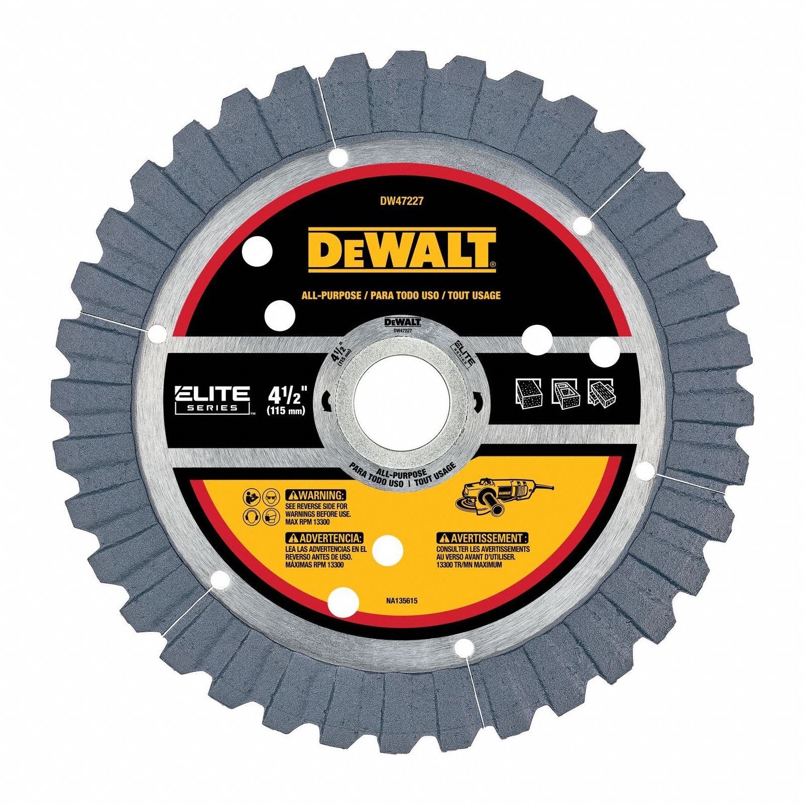 Diamond Saw Blade: 4 1/2 in Blade Dia.
