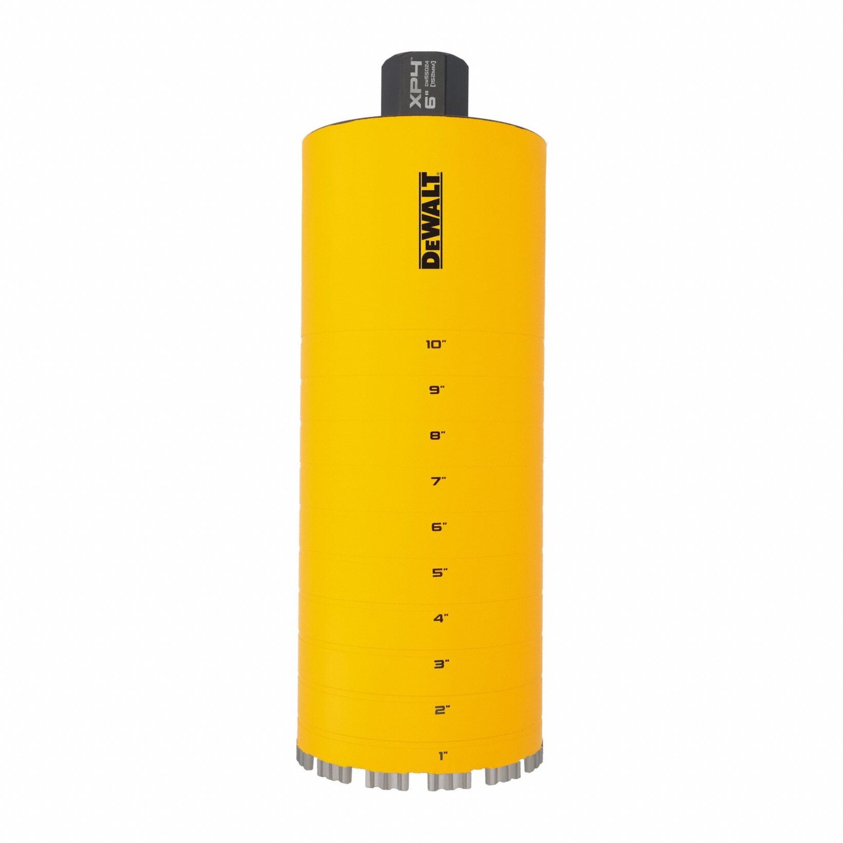 Core Bit: 6 in Core Dia, 14 in Max Drilling Dp, 39 in Overall Lg, 1 1/4"-7 Shank Thread Size