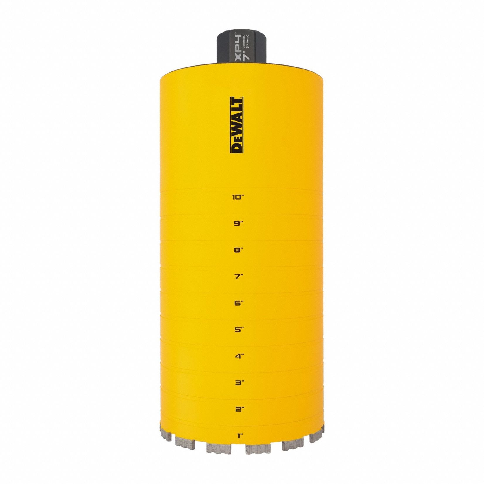 Core Bit: 7 in Core Dia, 14 in Max Drilling Dp, 43 in Overall Lg, 1 1/4"-7 Shank Thread Size