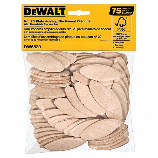 DEWALT #20 Joining Biscuits (75-Count) DEWALT #20 Joining Biscuits (75-Count)