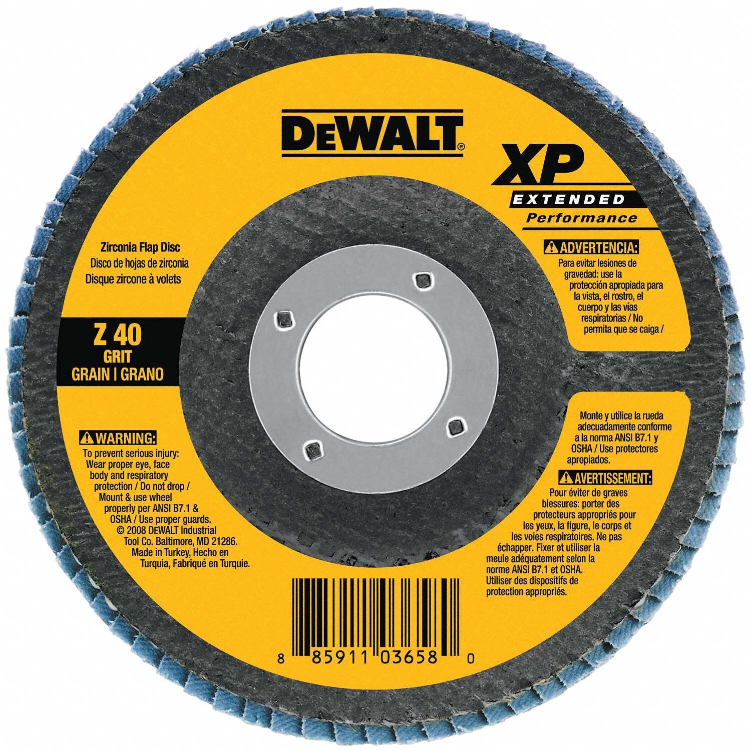 Abrasive Flap Disc: Type 27, 4-1/2" x 7/8", Ceramic, 60 Grit, Fiberglass Bk, High Density, XP