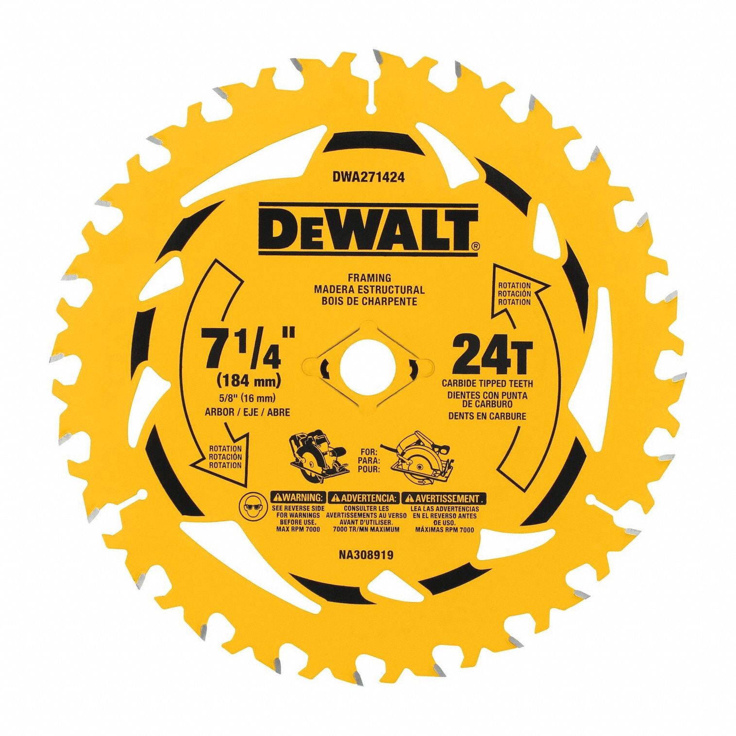 Circular Saw Blade 7.25 in Dia
