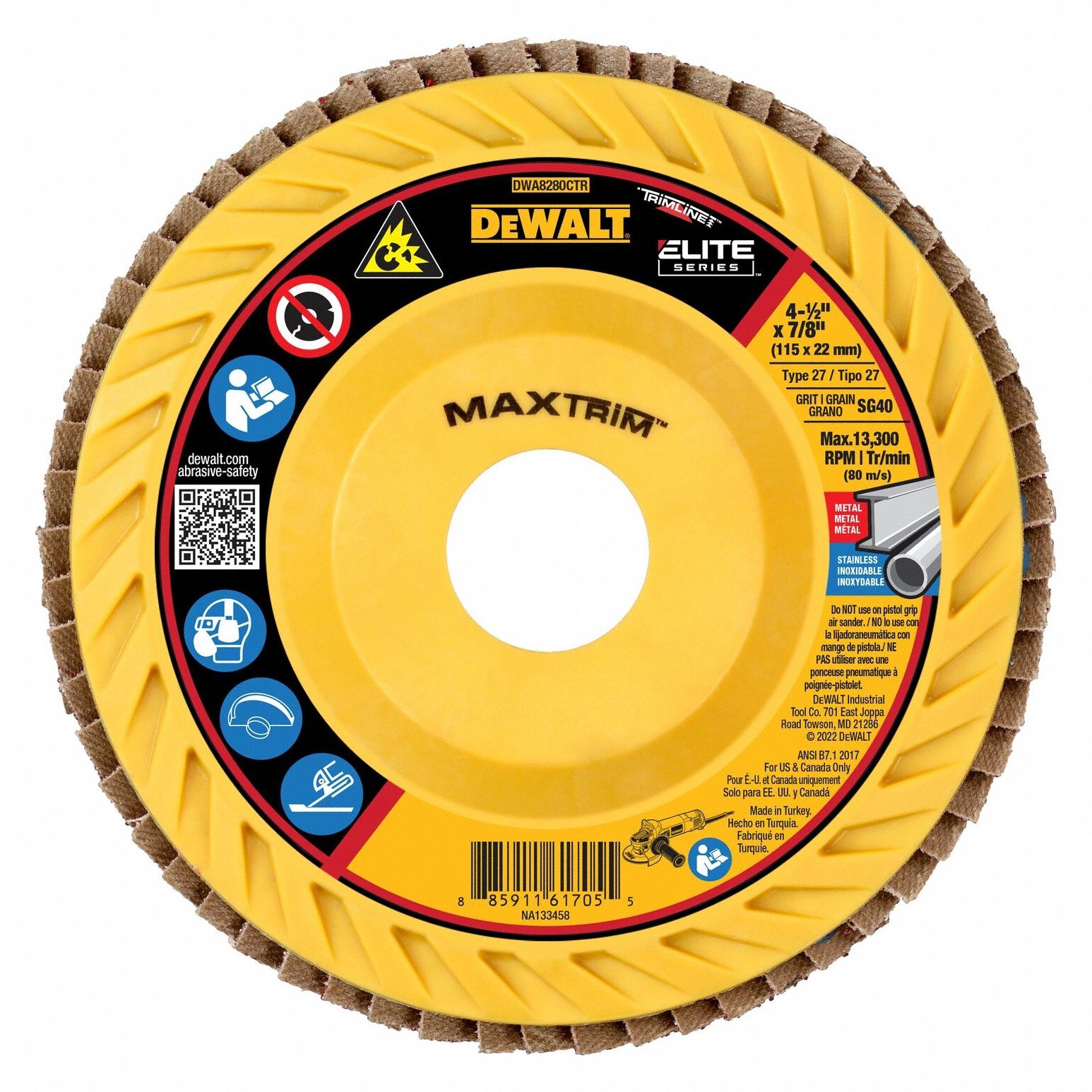FIBER DISC,4 1/2 IN DIA,7/8IN ARBOR