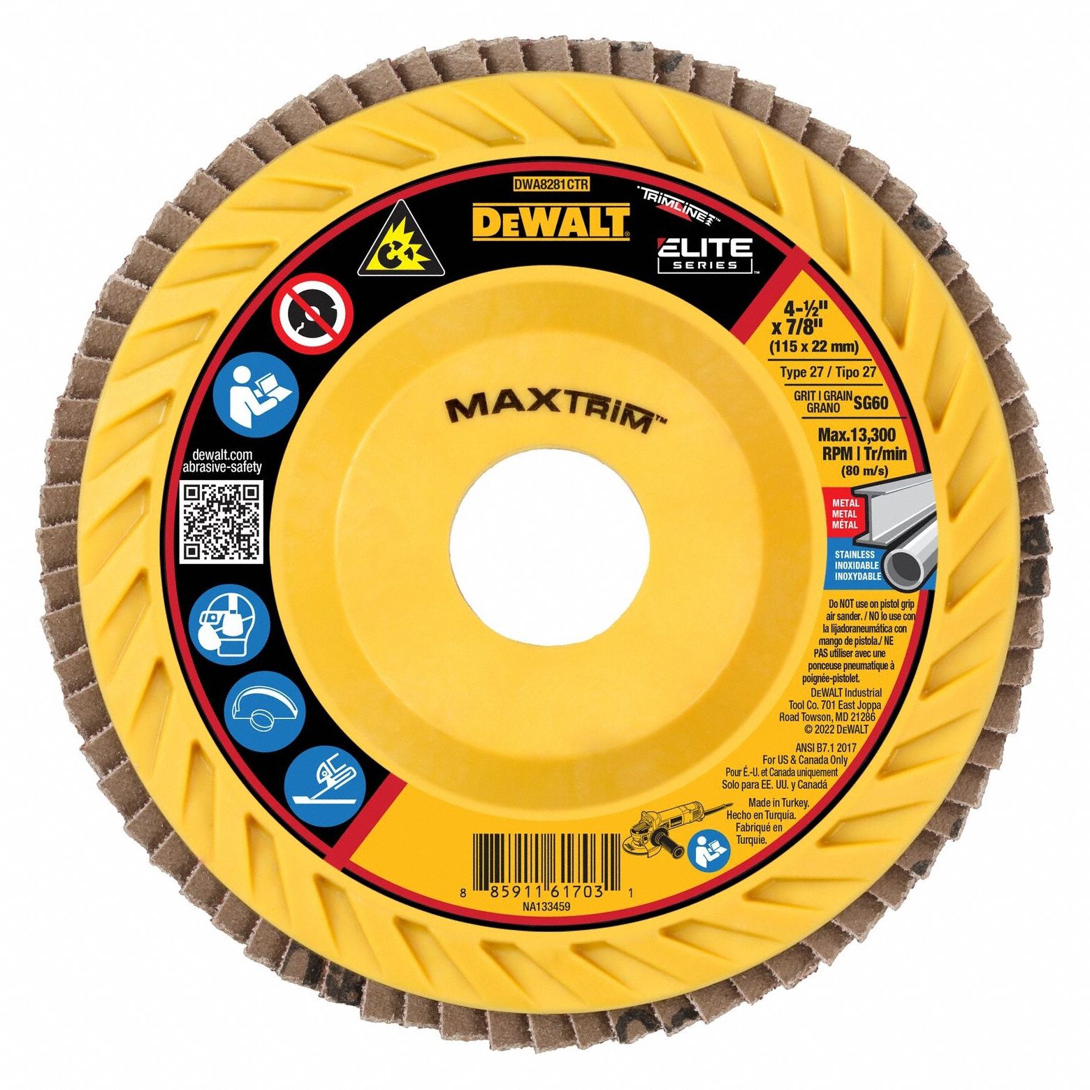 FIBER DISC,4 1/2 IN DIA,7/8IN ARBOR