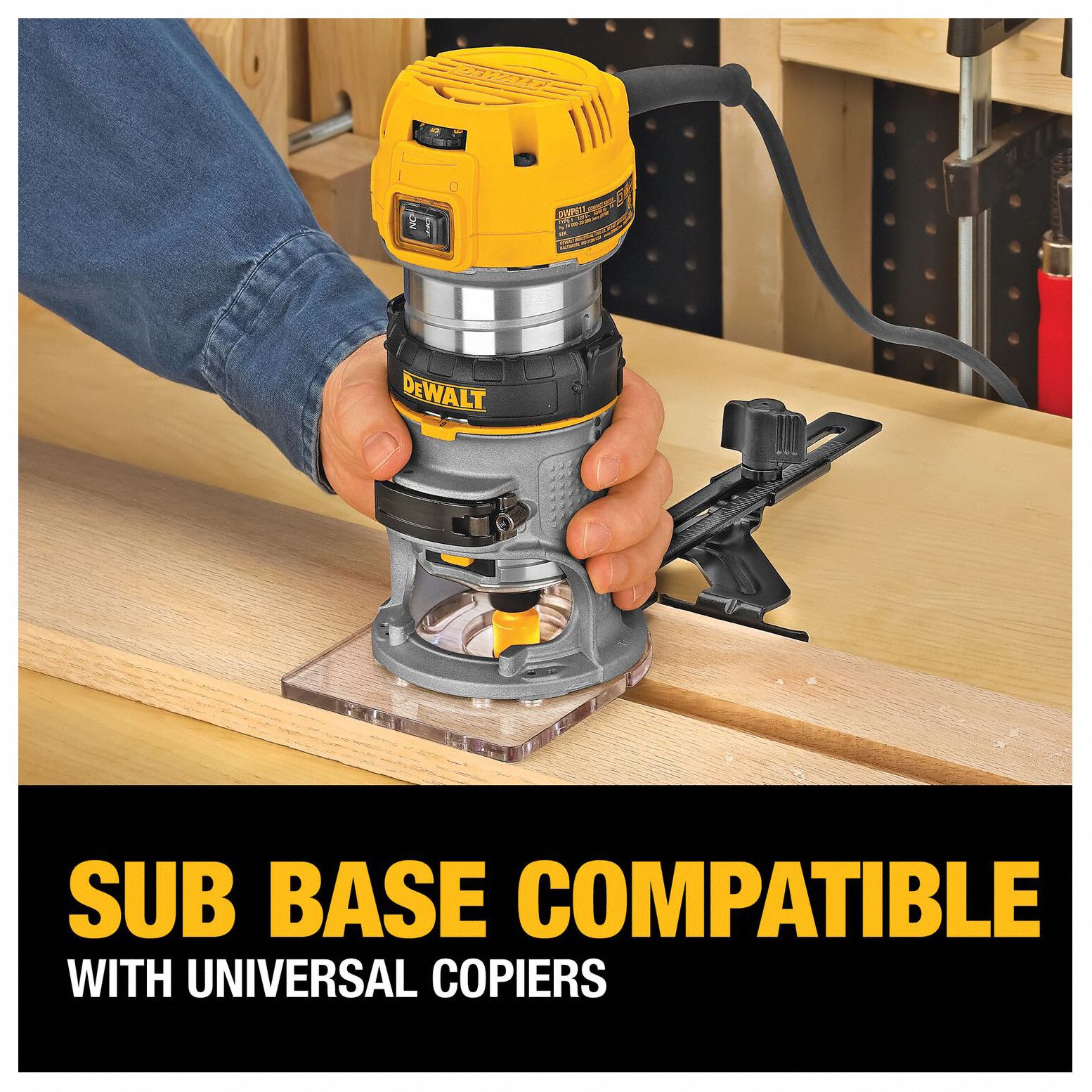 DEWALT Router Compact, Fixed and Plunge Base, 1.25 hp, Variable Speed