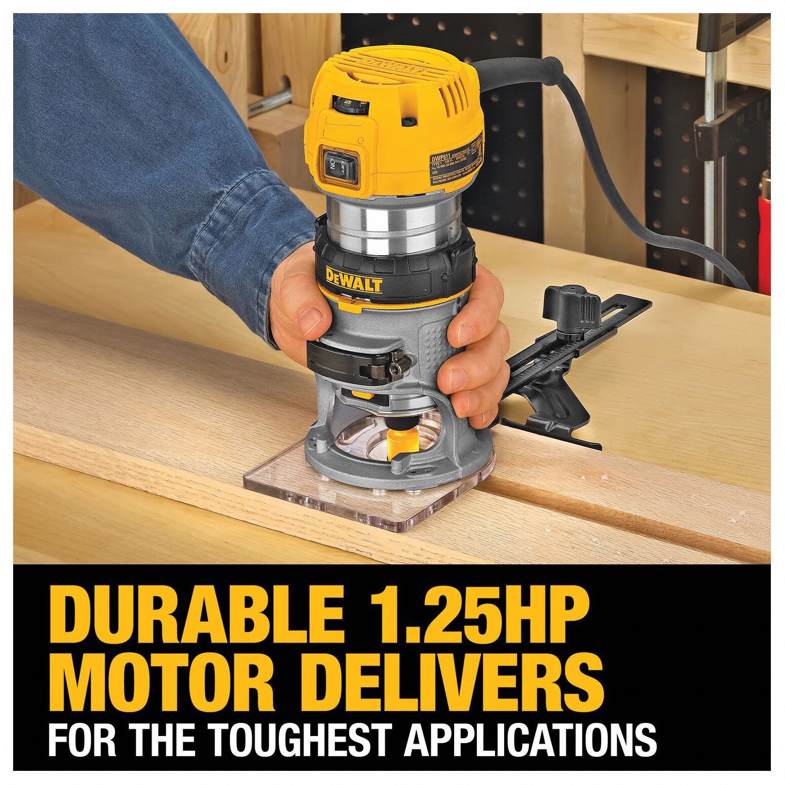 DEWALT Router Compact, Fixed Base, 1.25 hp, Variable Speed, 27,000 RPM