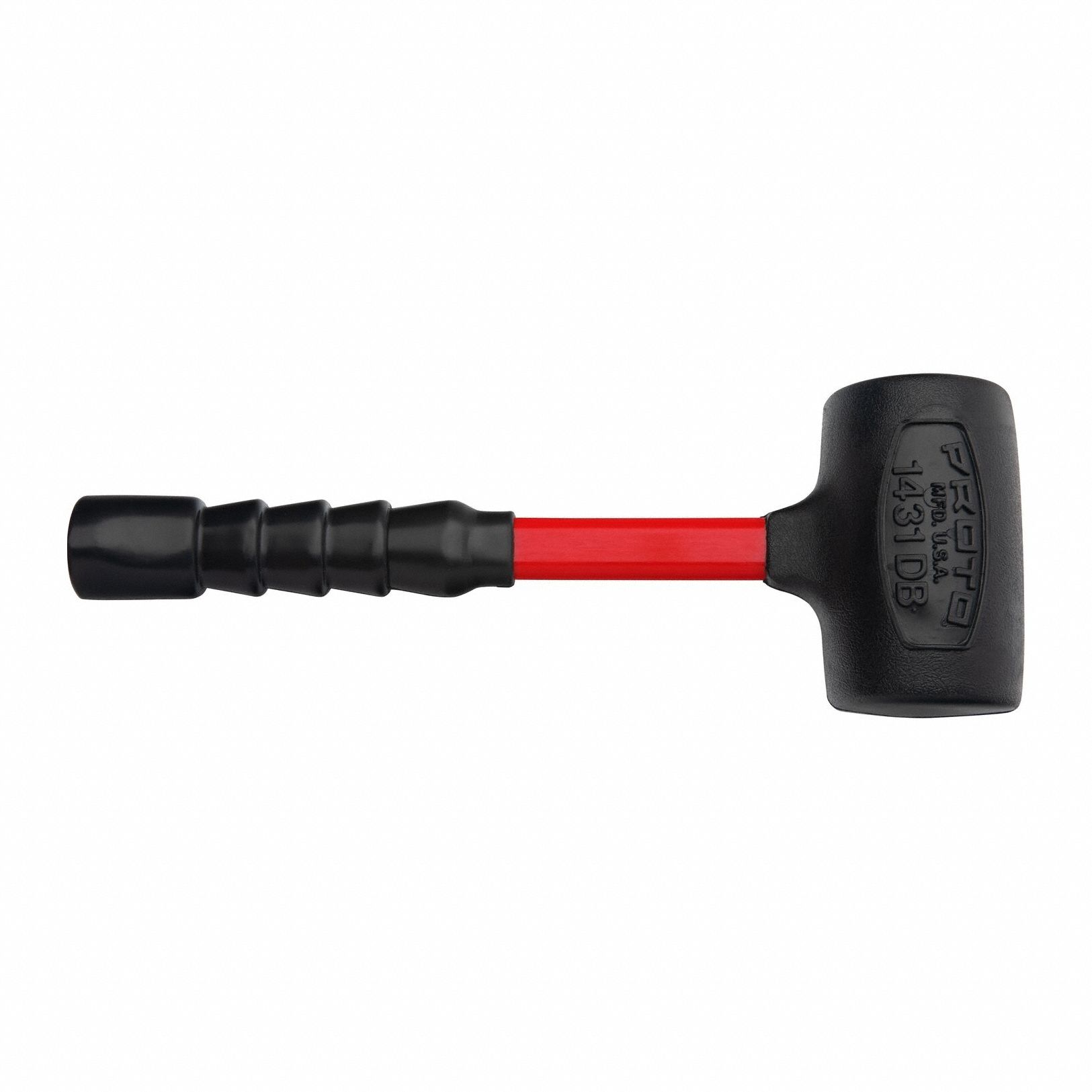 Dead Blow Hammer: Fiberglass Handle, 4 lb Head Wt, 2 7/8 in Hammer Face Dia, 14 in Overall Lg, Steel